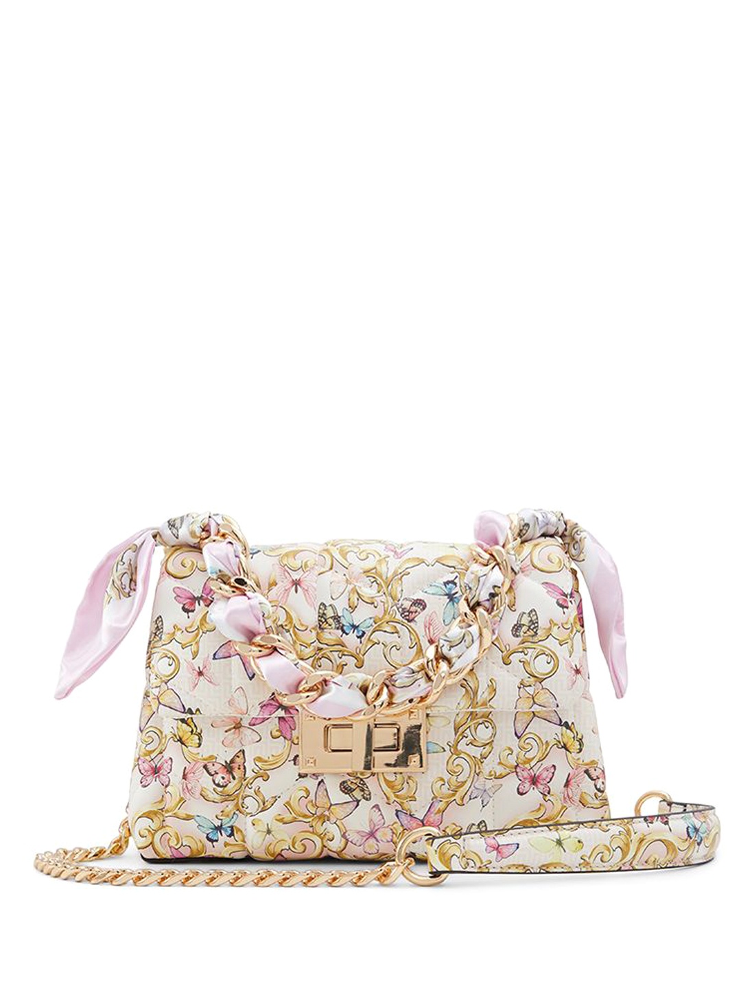 

ALDO Embellished Bucket Sling Bag with Tasselled, Pink