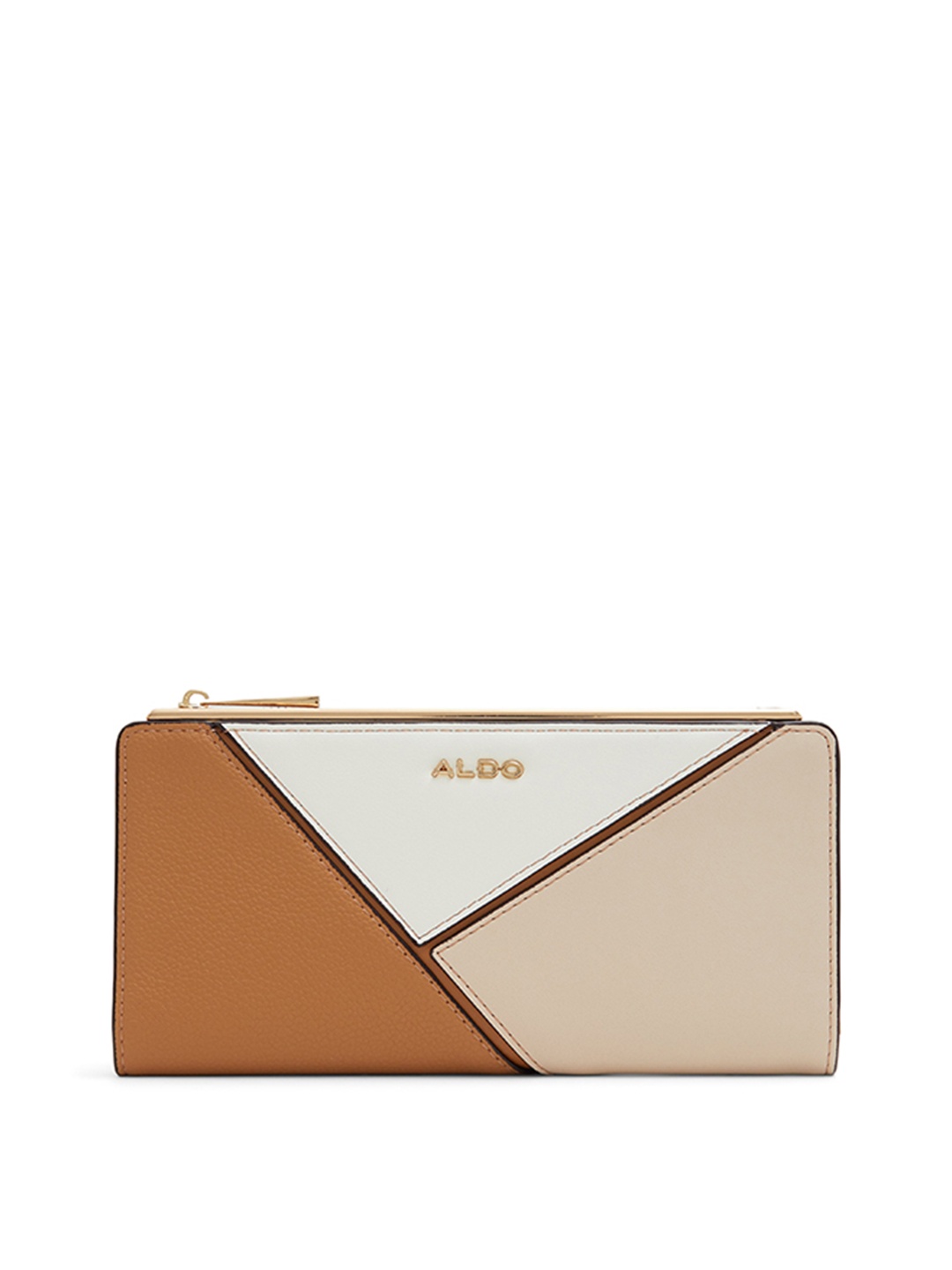 

ALDO Women Colourblocked Two Fold Wallet, Tan