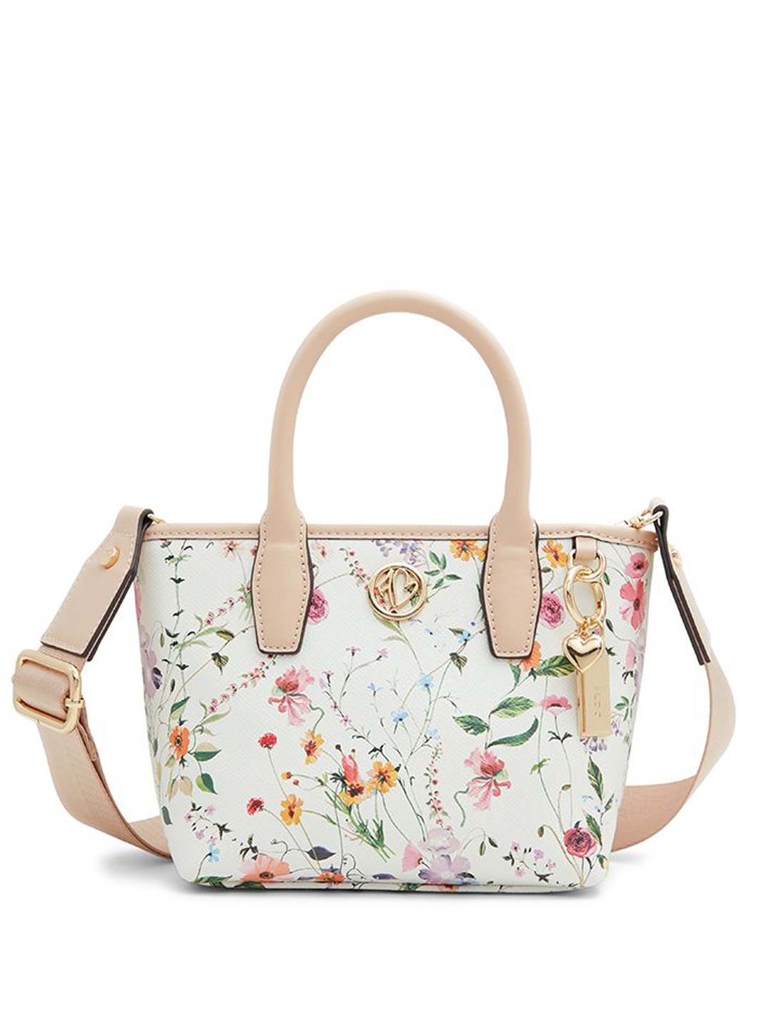 

ALDO Floral Structured Sling Bag with Fringed, Multi