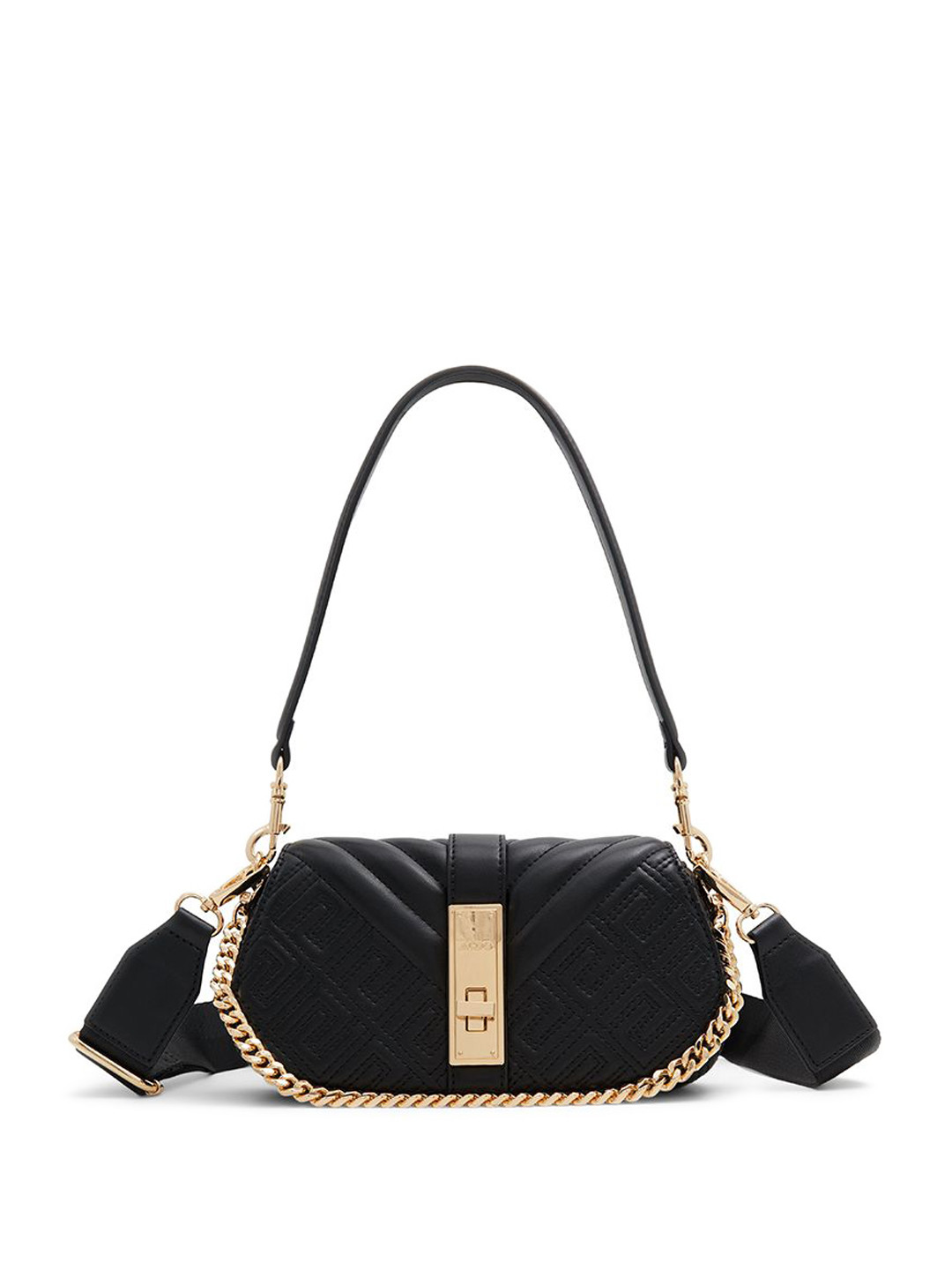 

ALDO Structured Handheld Bag with Quilted, Black