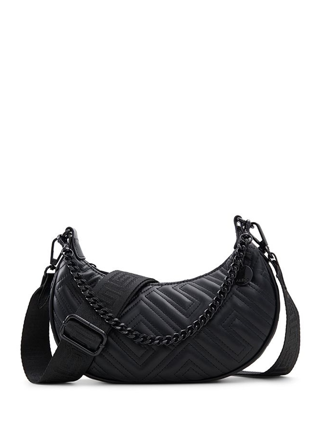 

ALDO Textured Structured Handheld Bag with Quilted, Black
