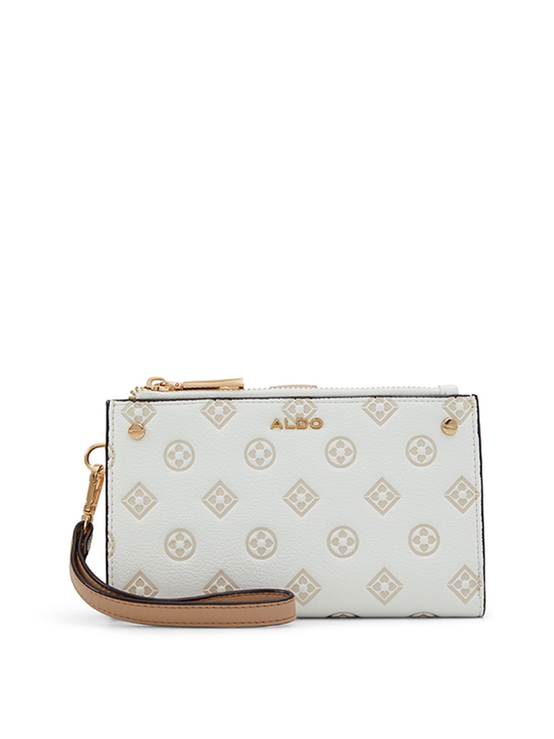 

ALDO Women Printed Two Fold Wallet, Beige