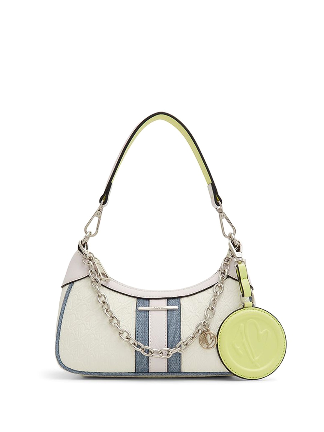 

ALDO Colourblocked Half Moon Handheld Bag with Applique, Multi