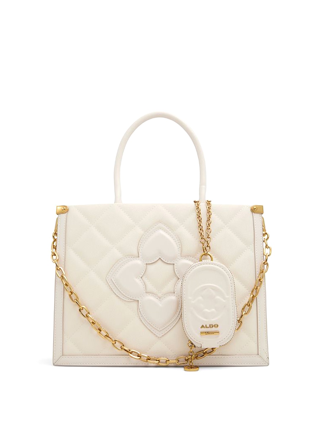 

ALDO Textured Shopper Handheld Bag with Quilted, Beige