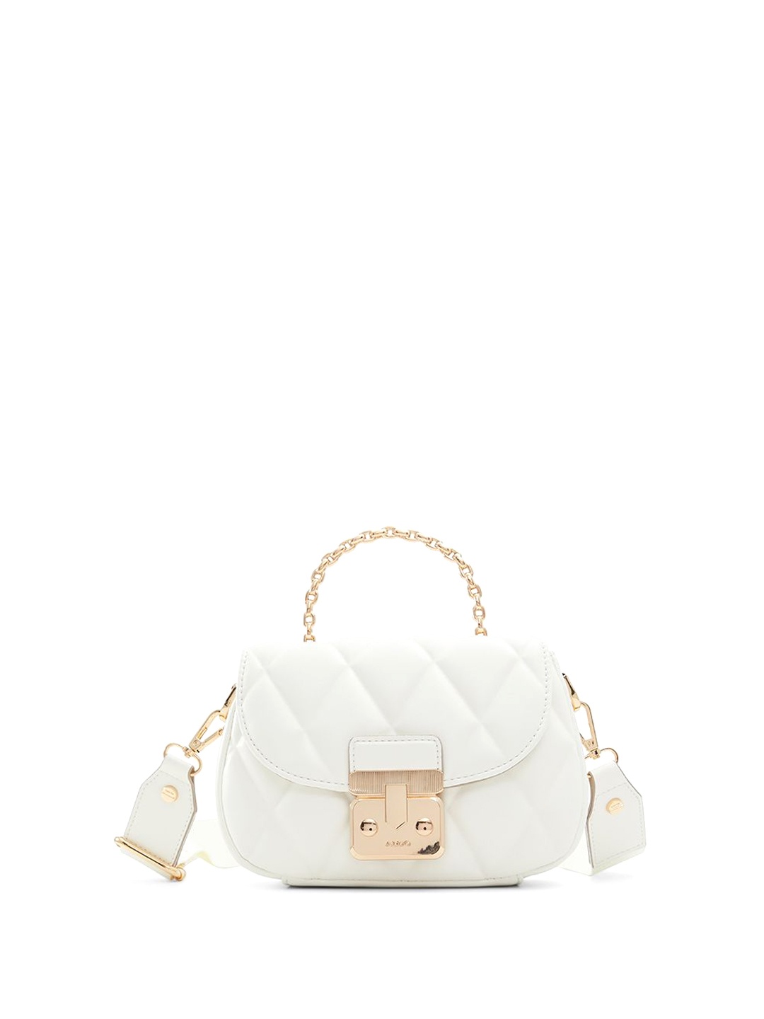 

ALDO Structured Satchel with Quilted, White