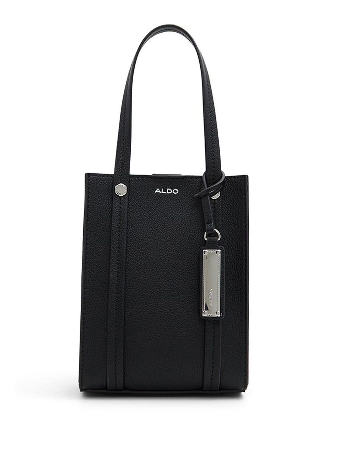 

ALDO Colourblocked Bucket Tote Bag with Tasselled, Black