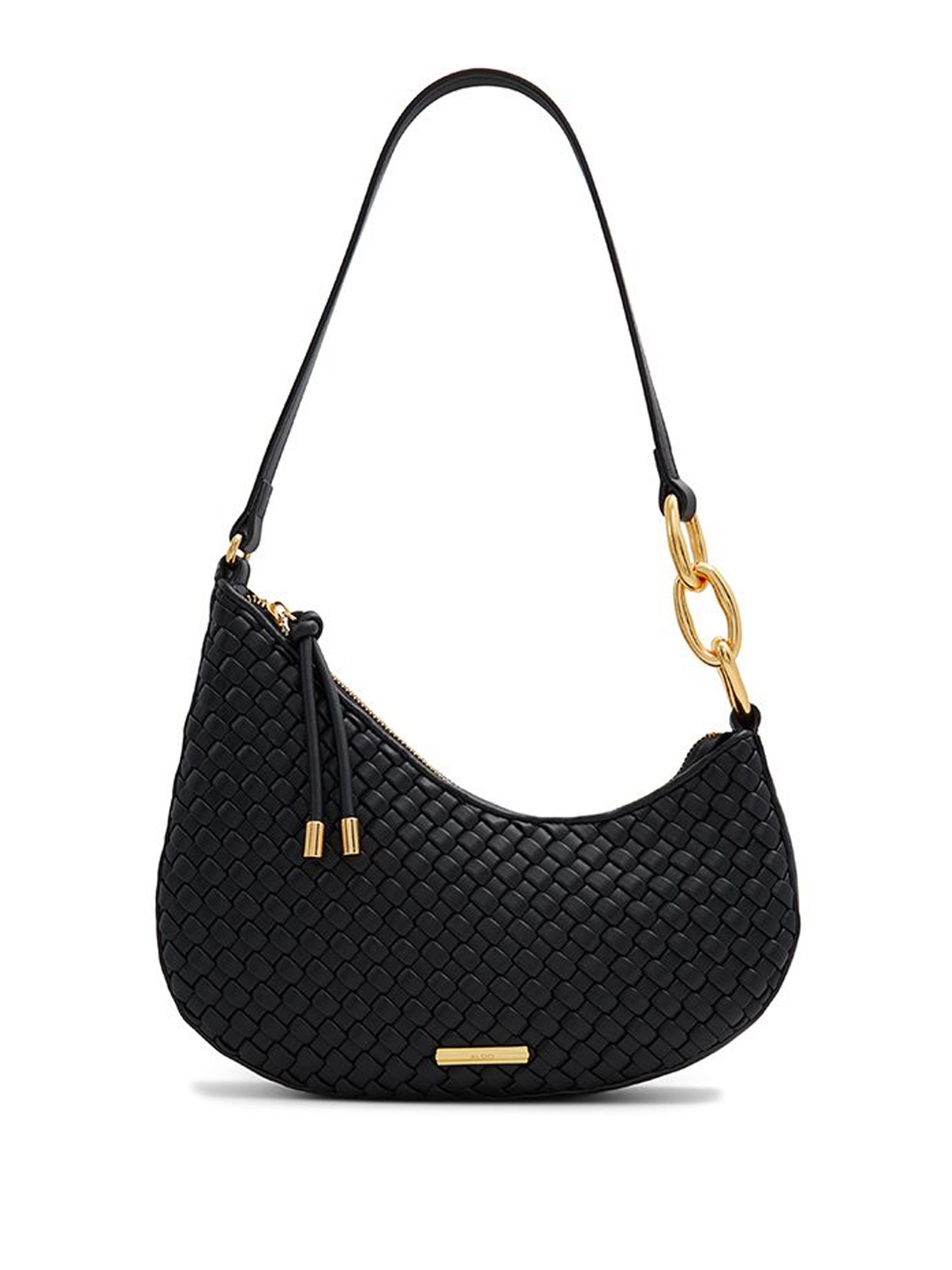 

ALDO Textured Structured Handheld Bag with Tasselled, Black