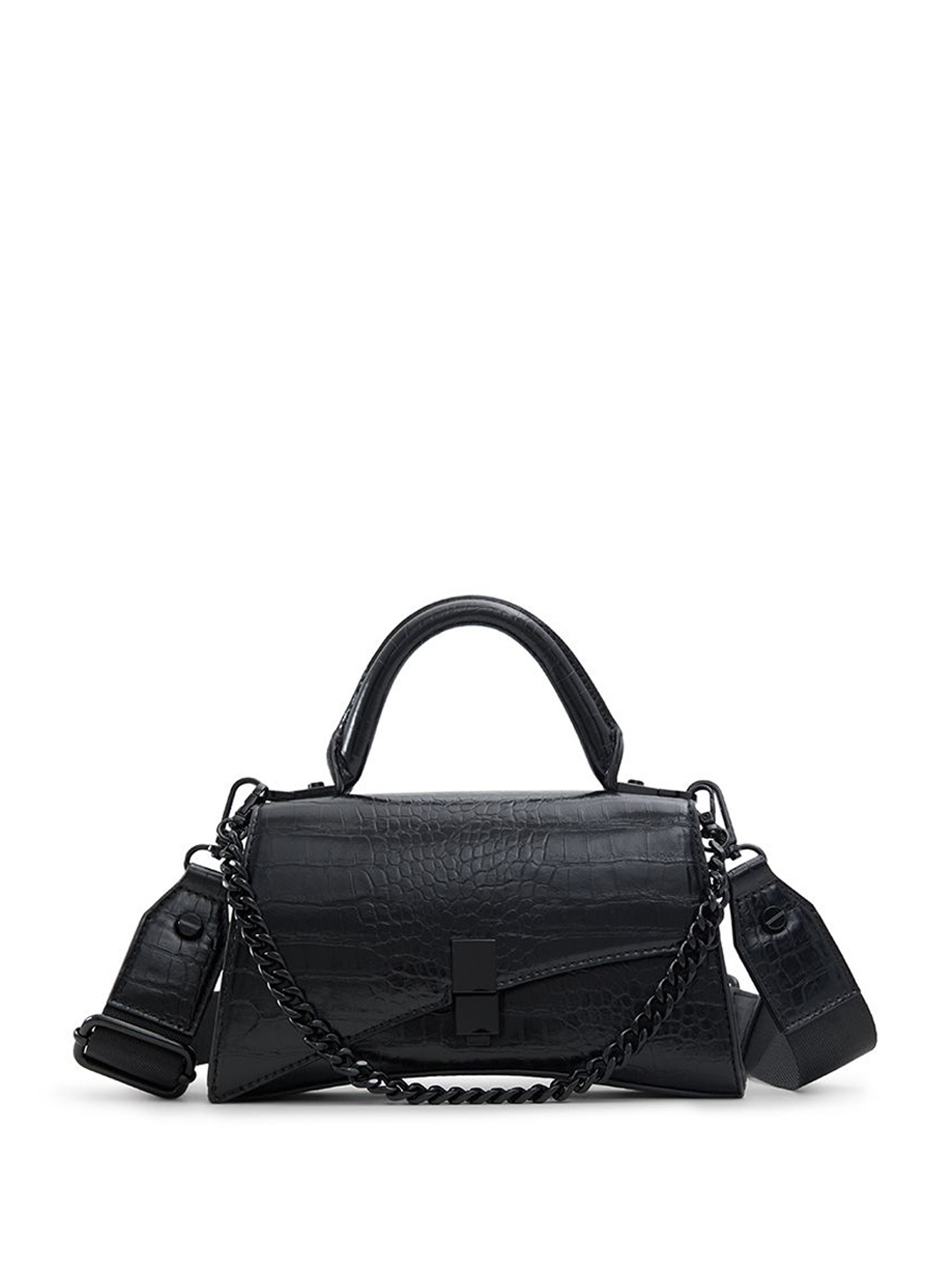 

ALDO Structured Handheld Bag with Tasselled, Black