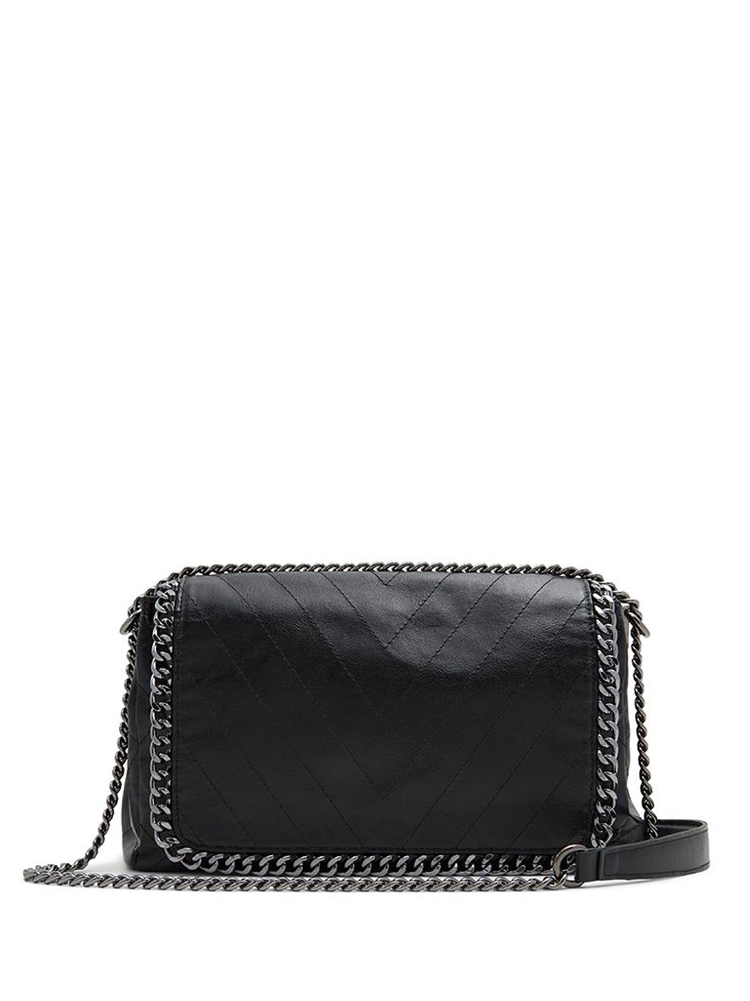 

ALDO Textured Structured Sling Bag with Fringed, Black