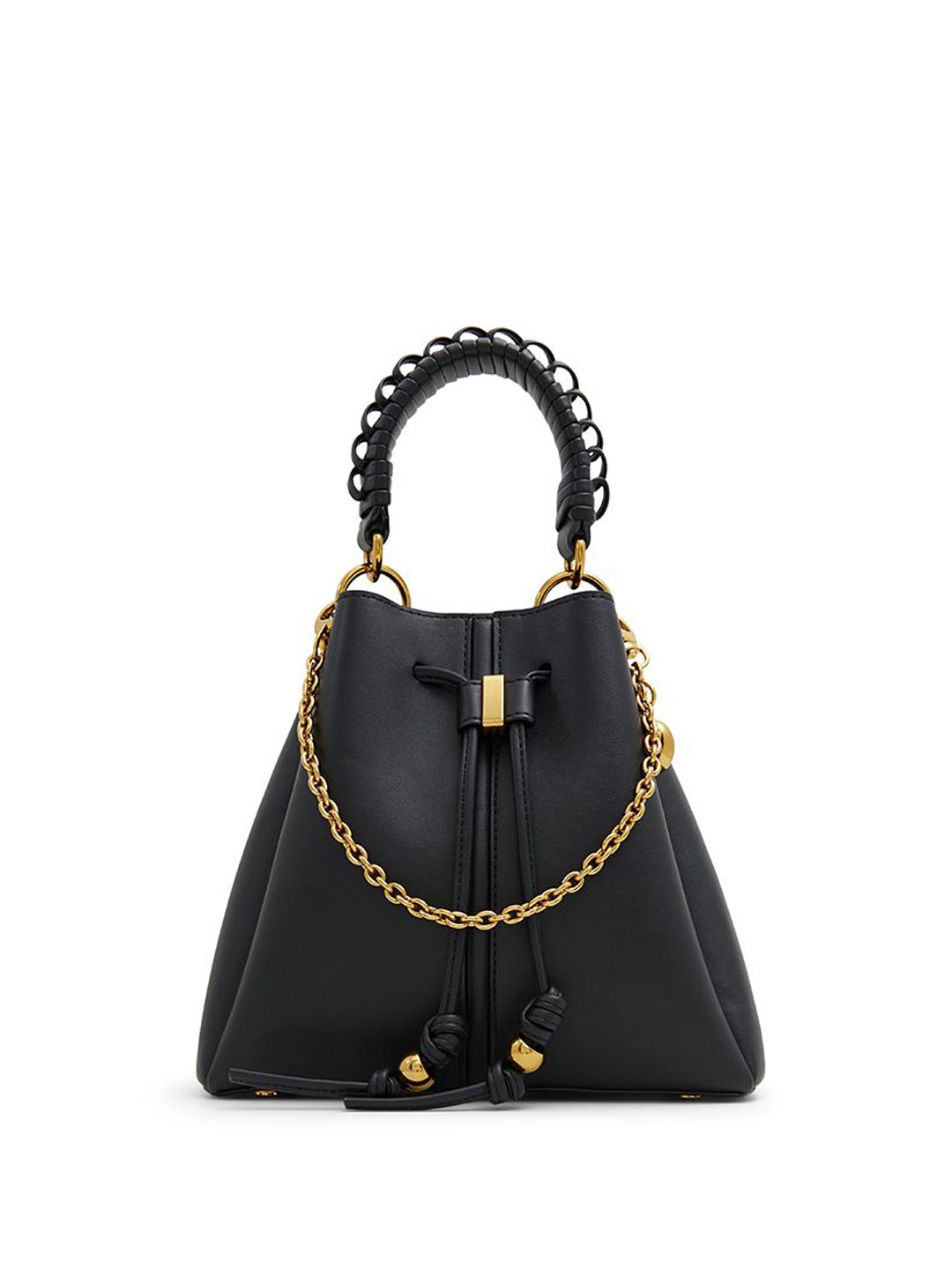 

ALDO Structured Tote Bag with Tasselled, Black