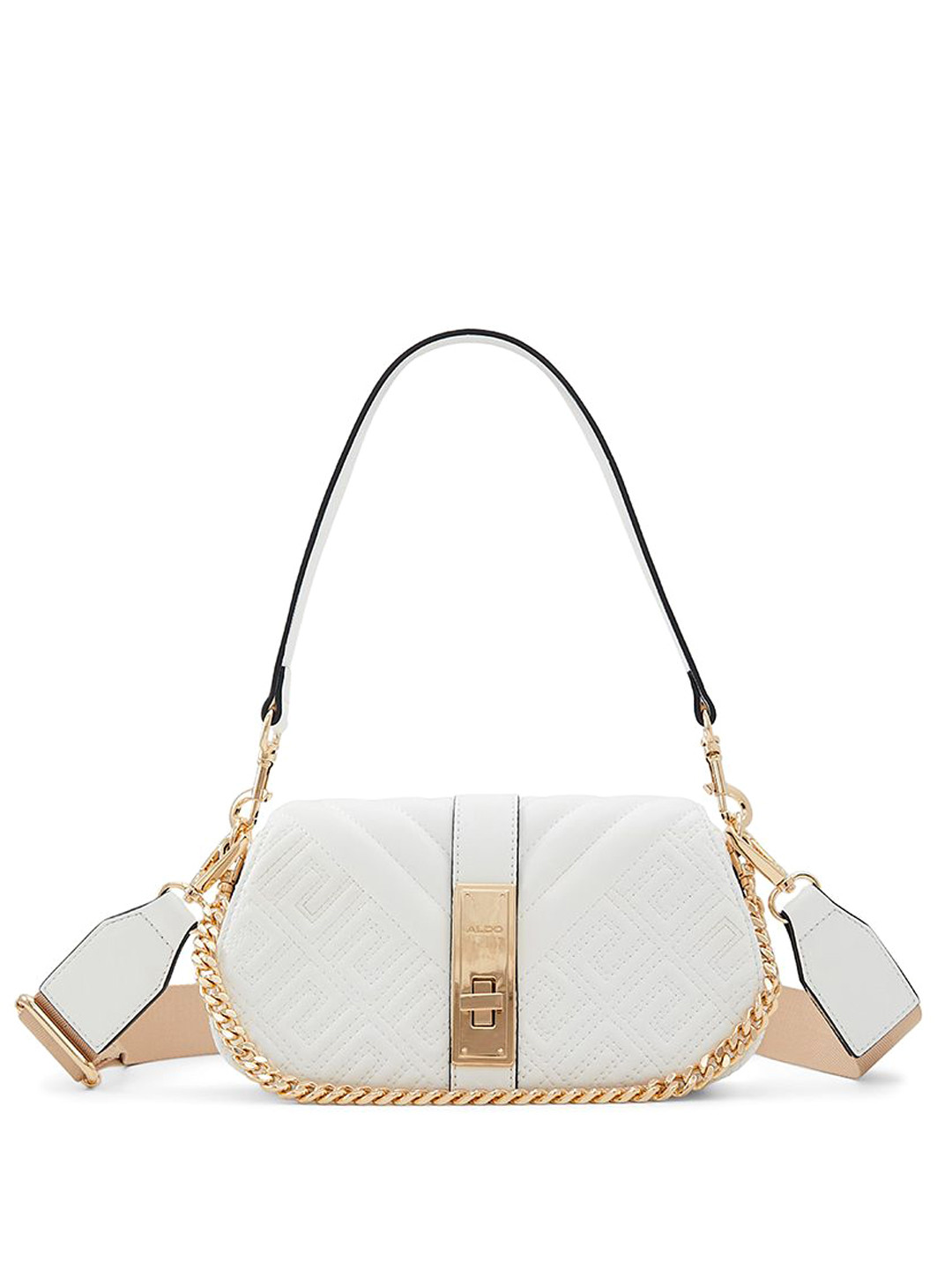 

ALDO Structured Handheld Bag with Tasselled, White