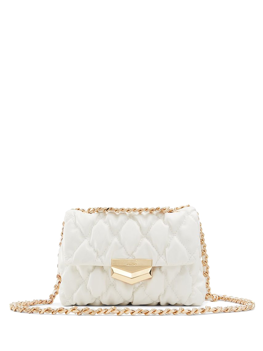 

ALDO Bucket Sling Bag with Quilted, White