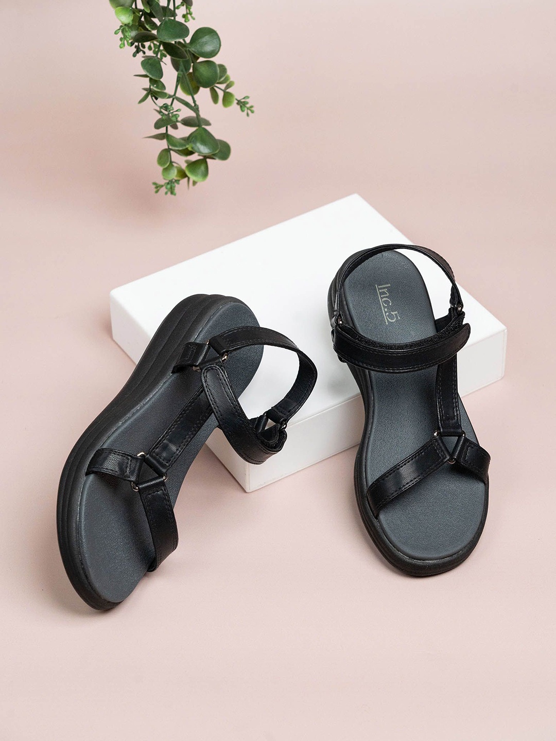 

Inc 5 Embellished Open toe Comfort Heels, Black