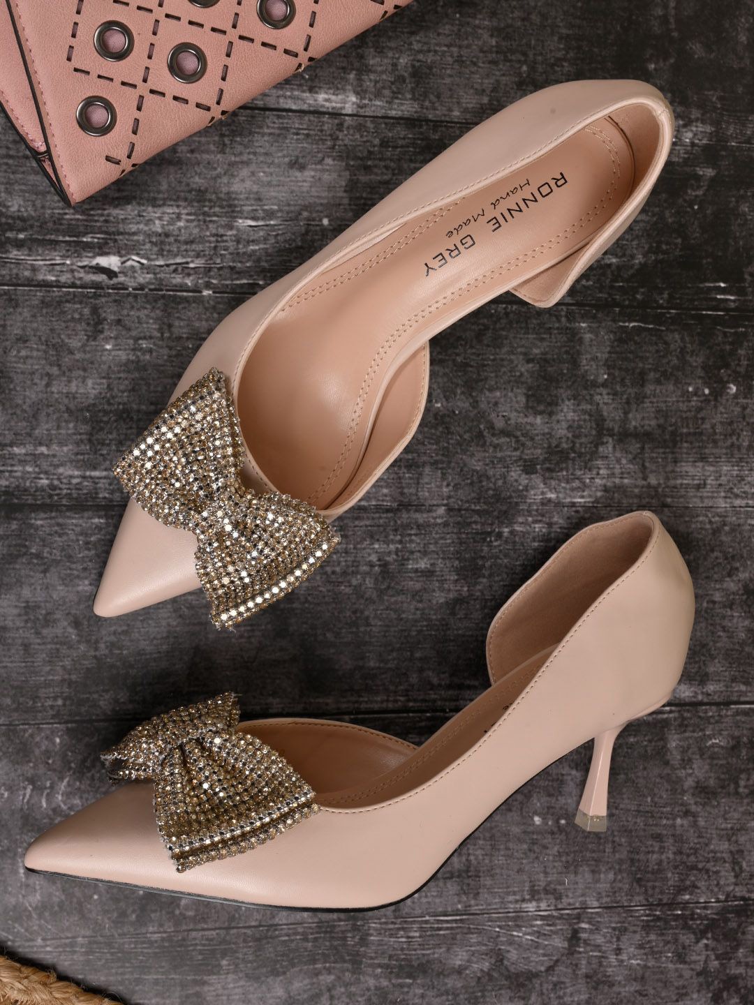 

Ronnie Grey PU Slim Stiletto Heels Pumps, Beige