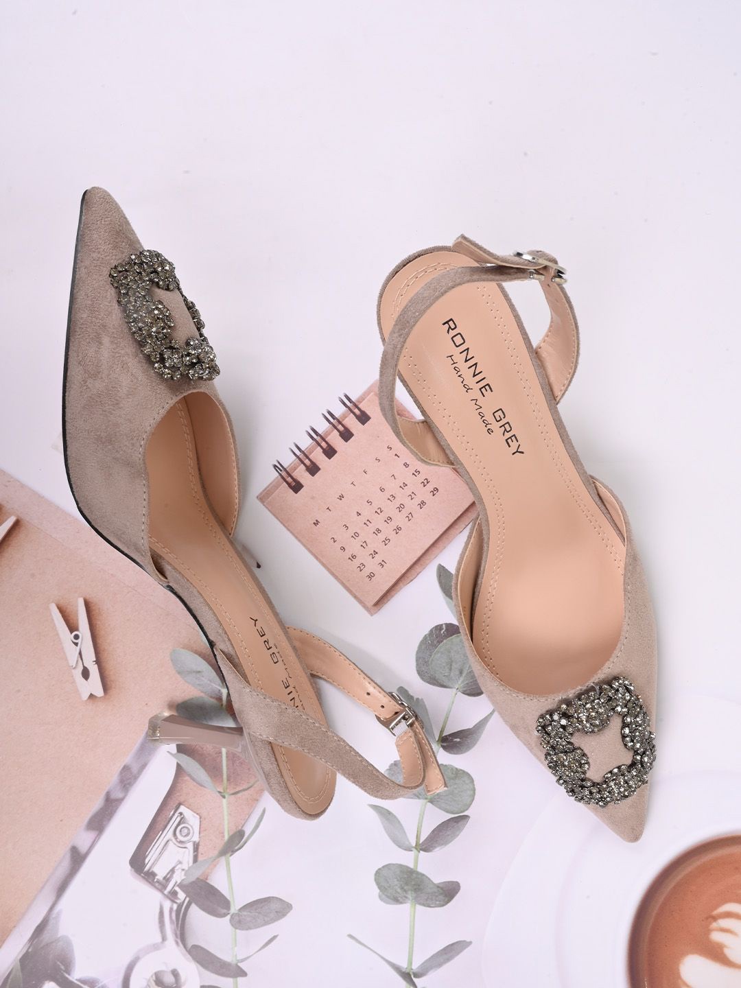

Ronnie Grey Women PU Pointed Toe Slim Mules with Western - Embellished