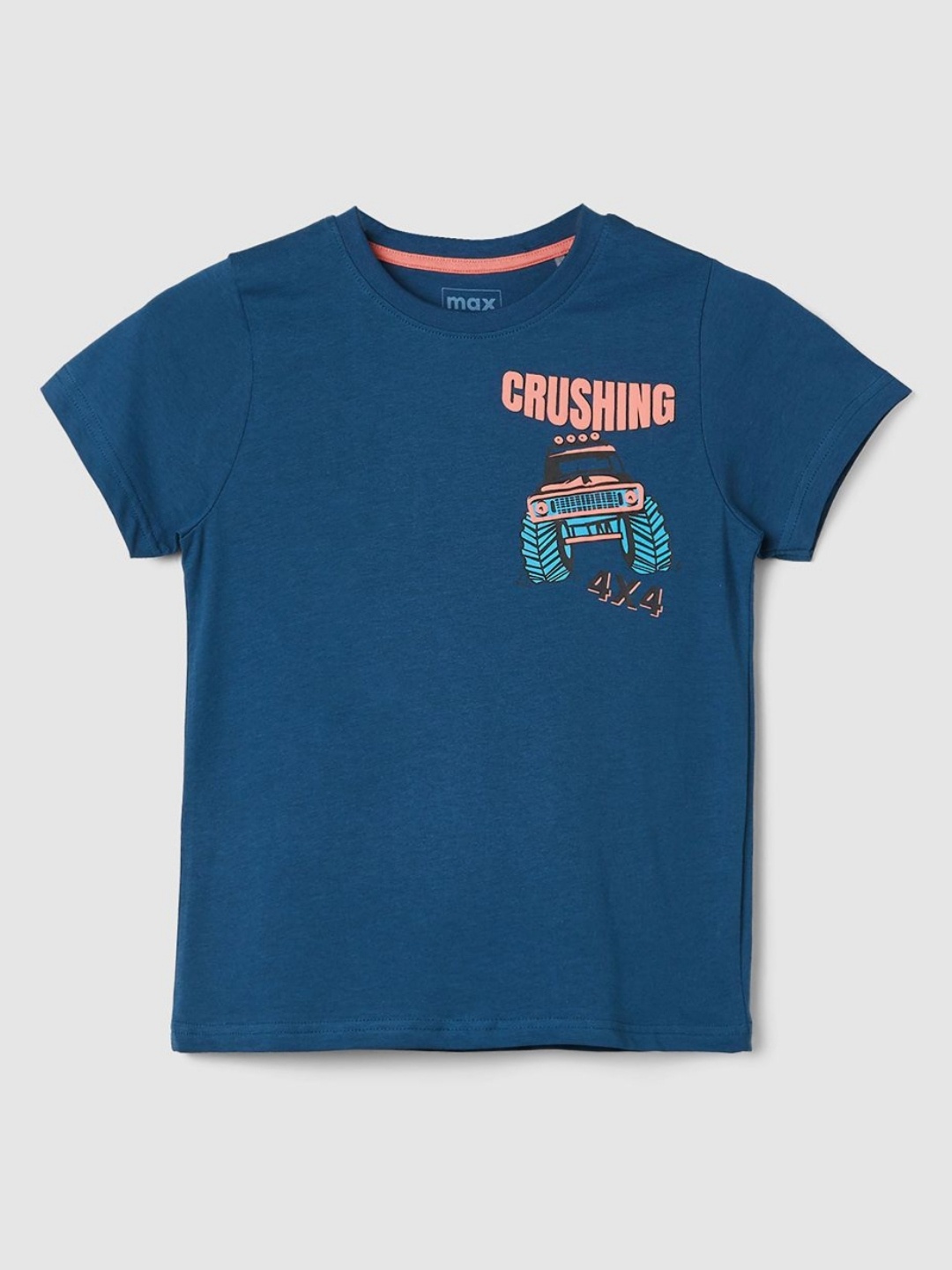 

max Boys Typography Printed T-shirt, Blue