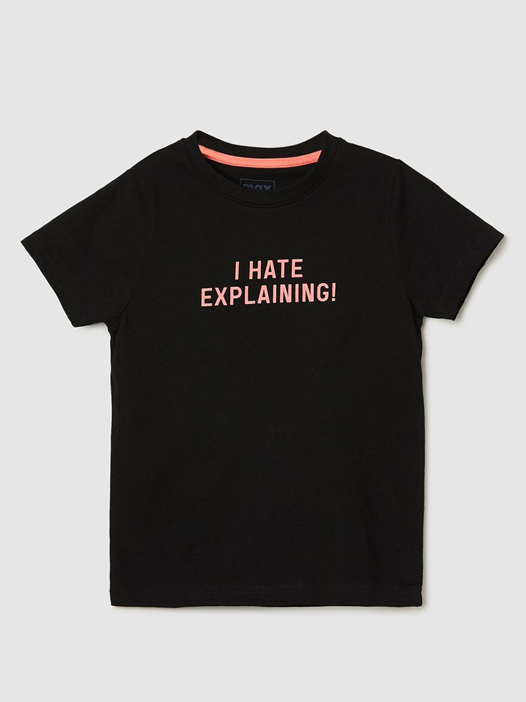 

max Boys Typography T-shirt, Black