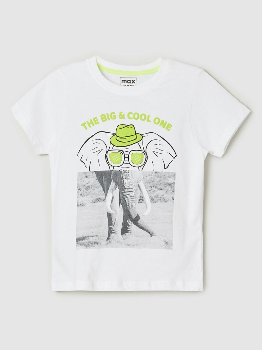 

max Boys Printed Applique T-shirt, White