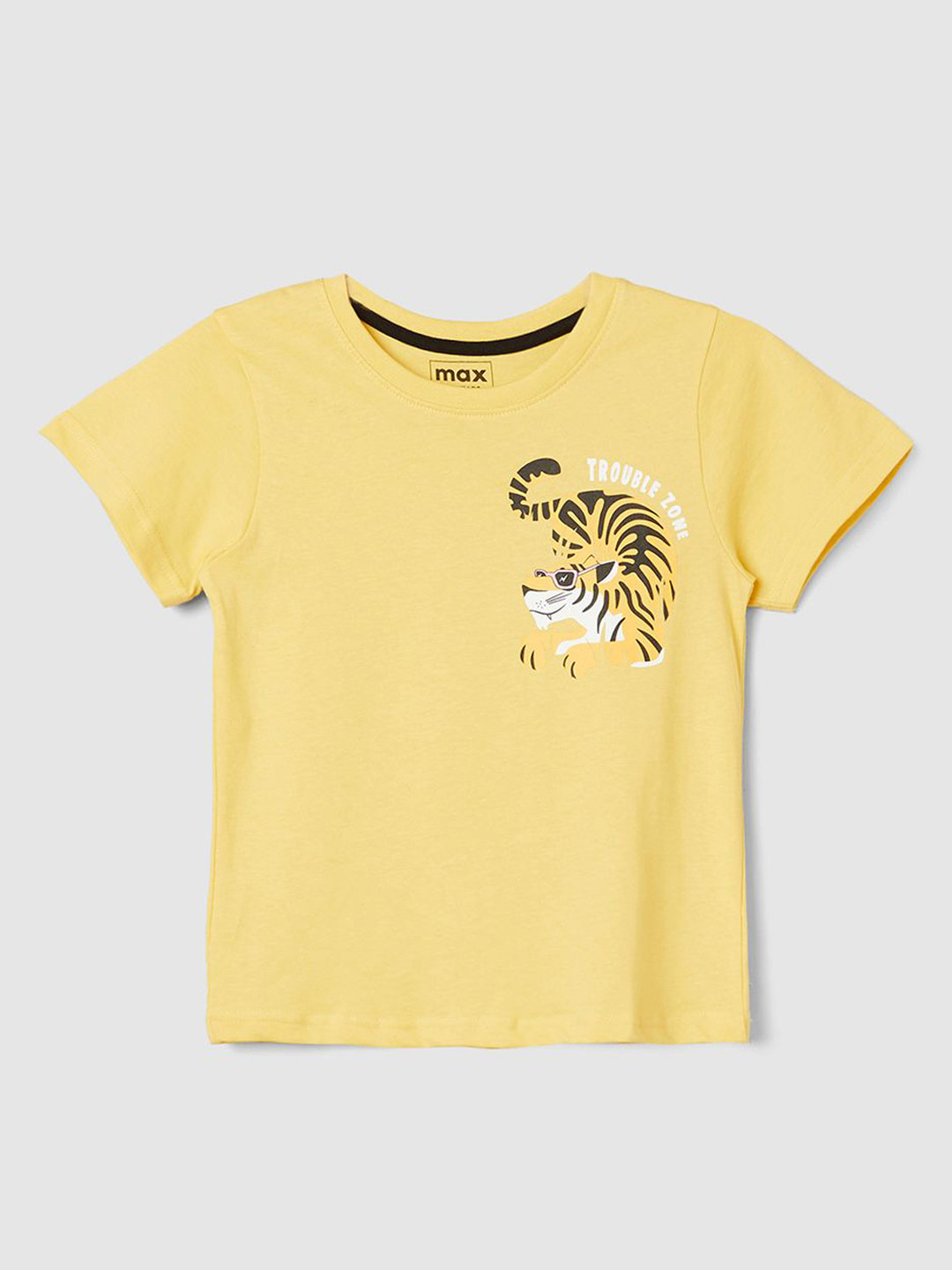 

max Boys Printed T-shirt, Yellow