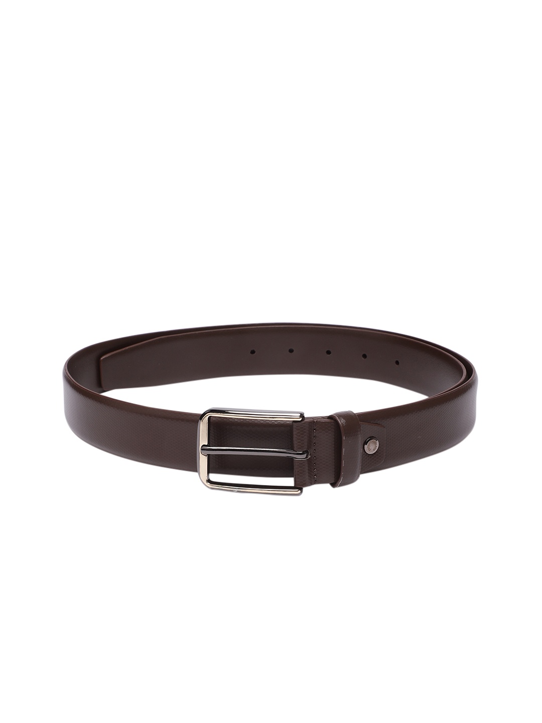 

Peter England Men Textured Leather Belt, Brown