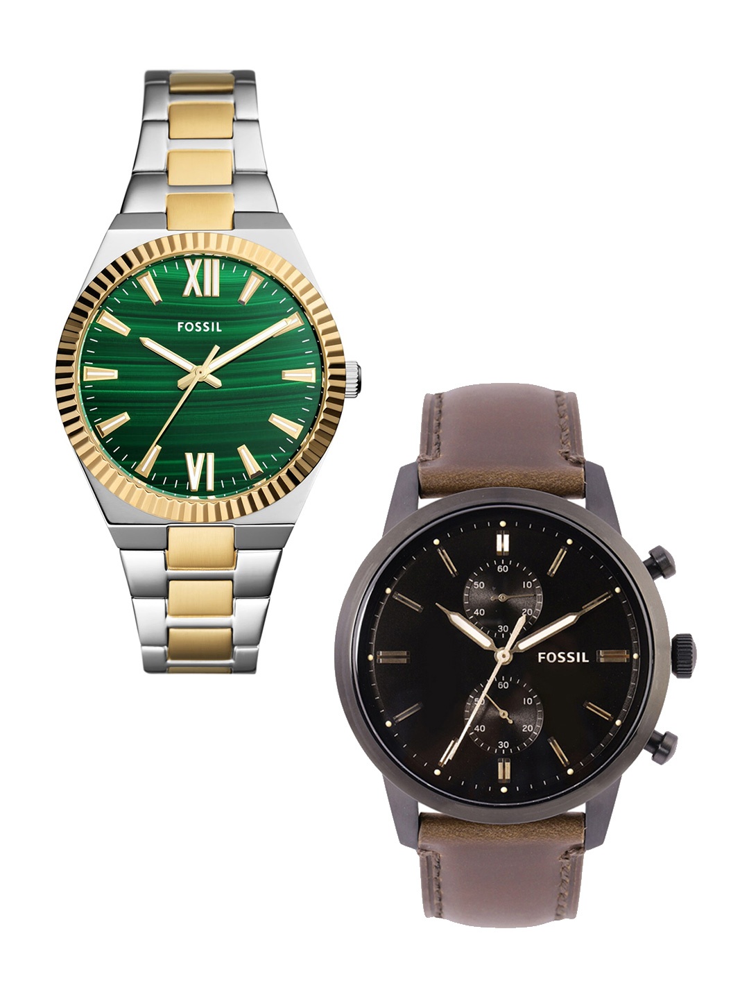 

Fossil Scarlette Men Set Of 2 Printed Analogue Watches 9036689-1-27600714-1, Silver
