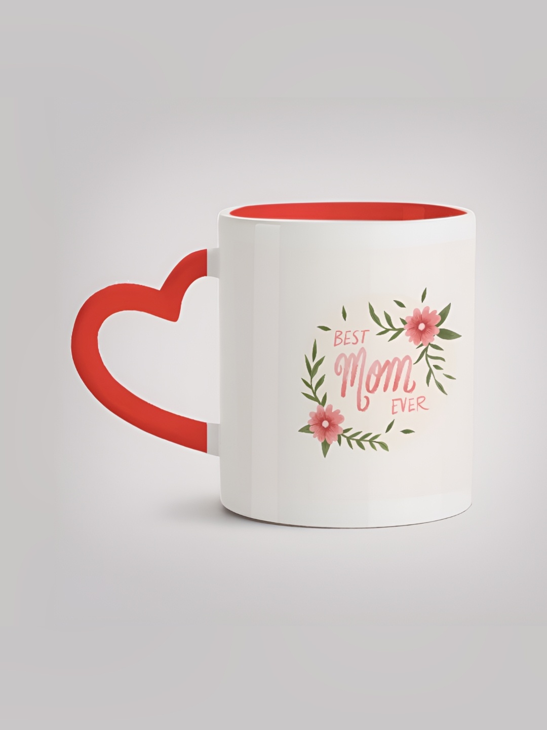 

MOTIVATE BOX White & Red Printed Ceramic Microwave Safe Glossy Mugs 330 ml
