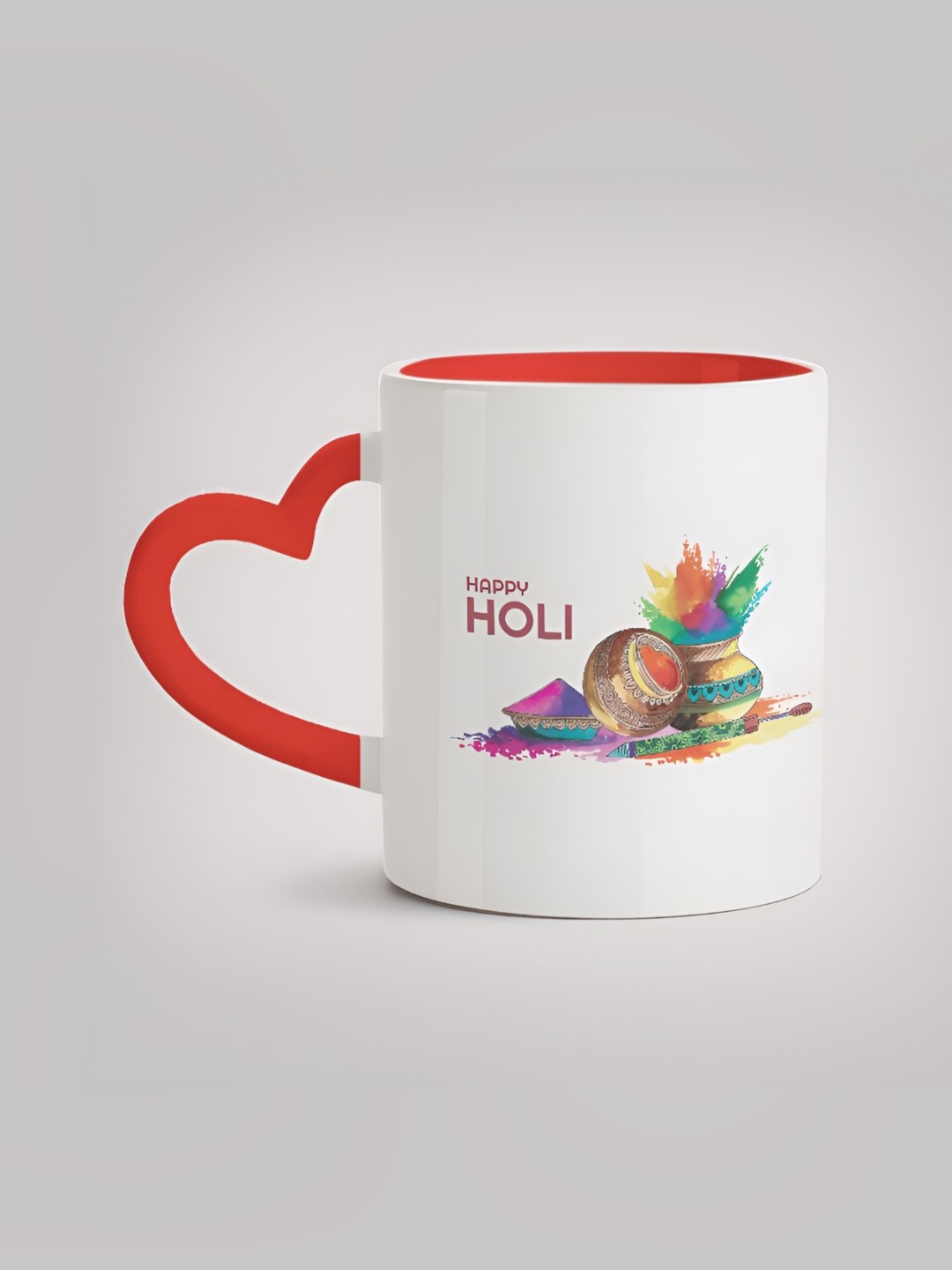 

MOTIVATE BOX White & Red Printed Glossy Ceramic Mugs 330 ml