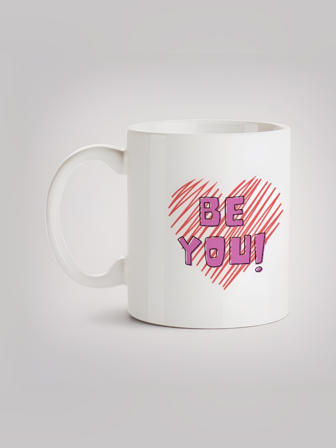 

MOTIVATE BOX White & Pink Printed Glossy Ceramic Mug 330ml