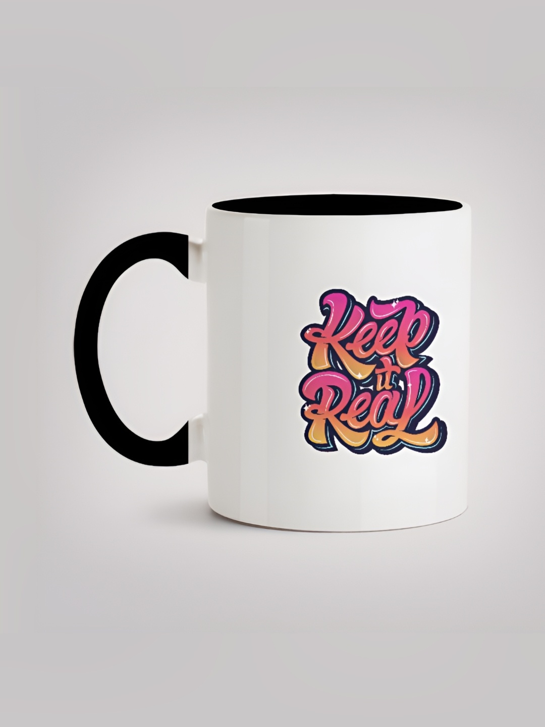 

MOTIVATE BOX White & Black Printed Glossy Ceramic Mugs 330 ml