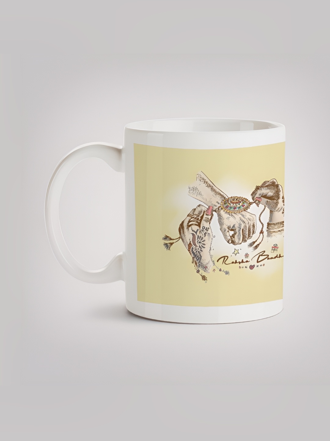 

MOTIVATE BOX White & Yellow Text or Slogans Printed Ceramic Glossy Mugs 330 ml