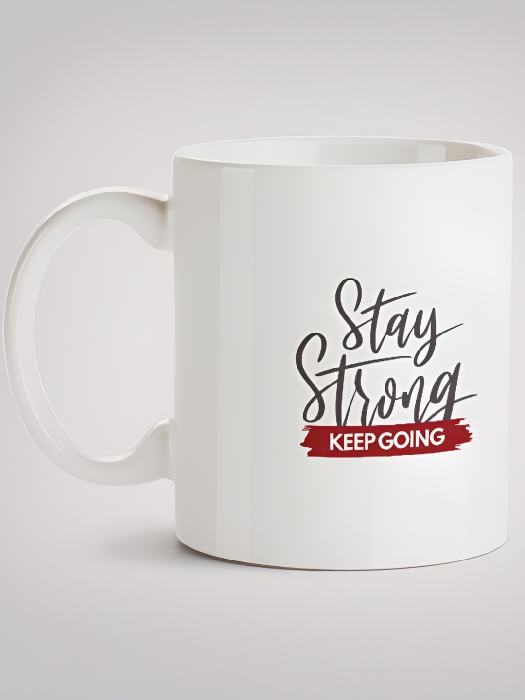 

MOTIVATE BOX White & Black Printed Glossy Ceramic Mug 330ml