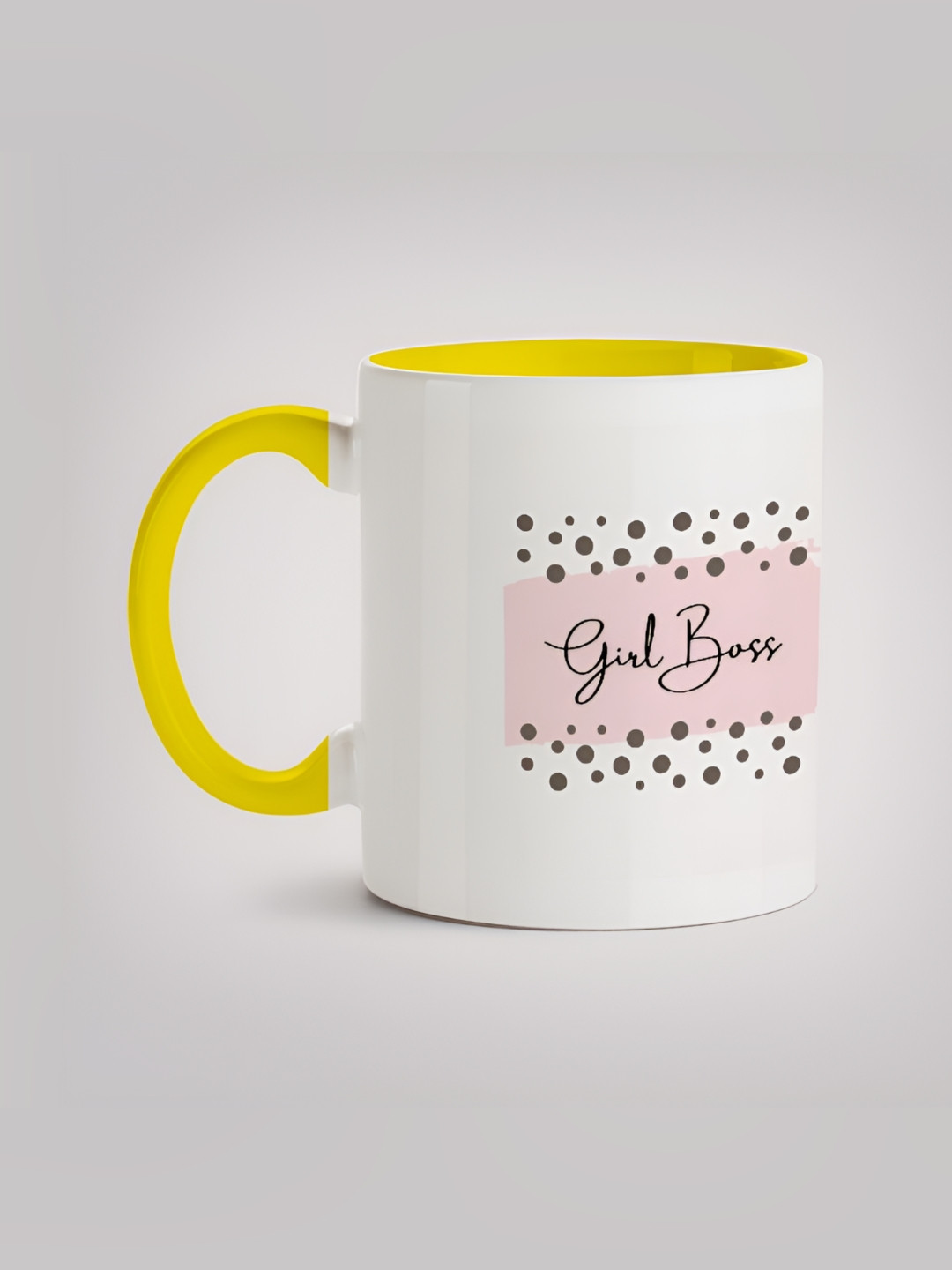 

MOTIVATE BOX White & Pink Typography Printed Microwave Safe Ceramic Mug 330 ml
