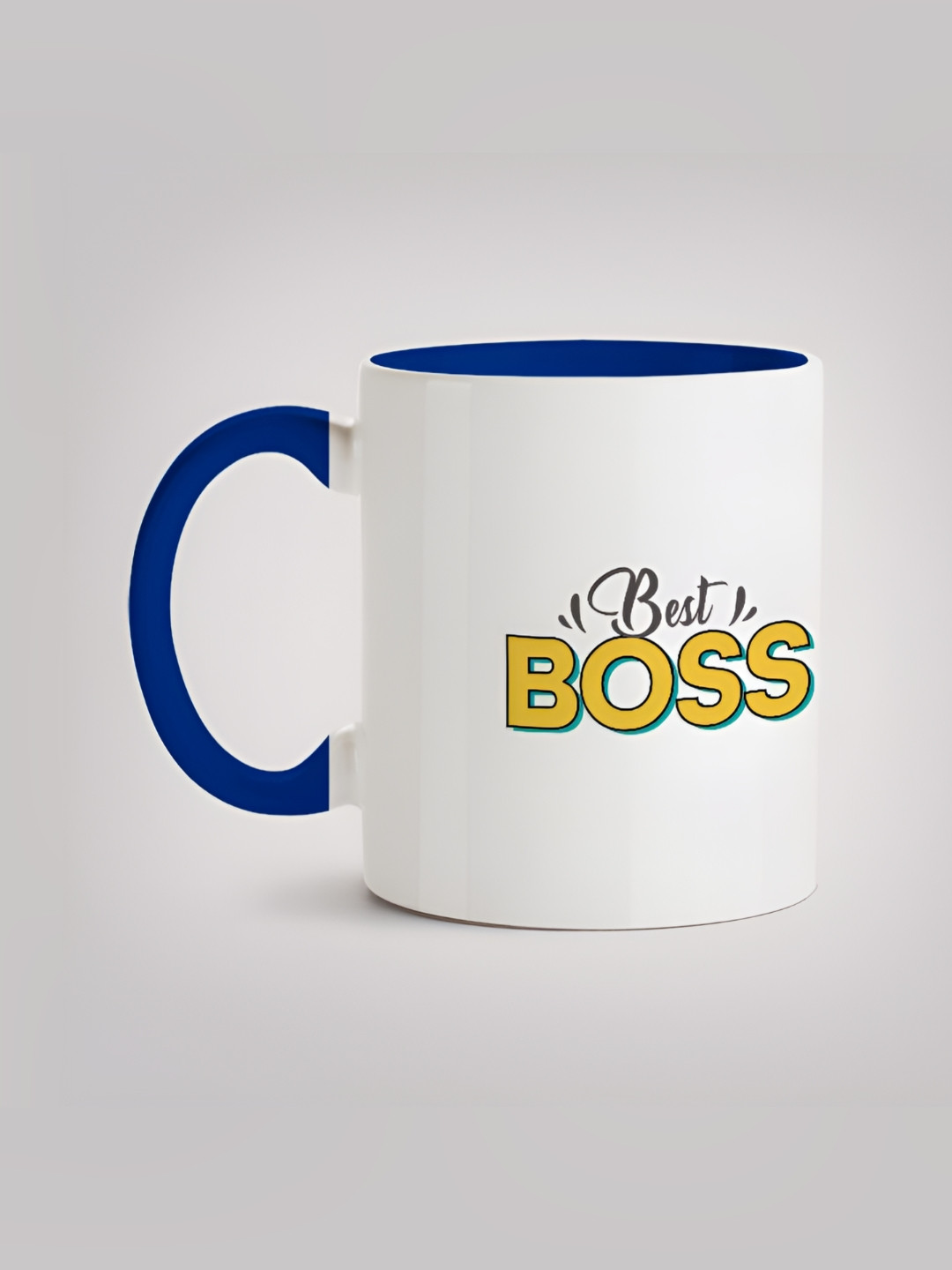 

MOTIVATE BOX Blue & White Typography Printed Ceramic Glossy Mug 330 ml