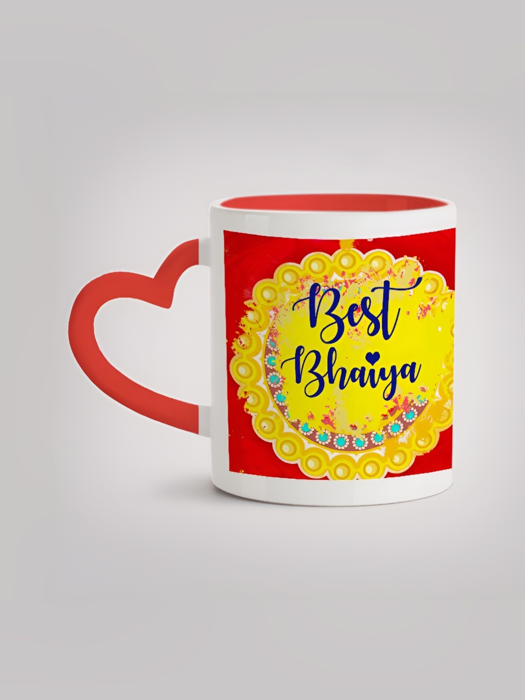 

MOTIVATE BOX Red & Yellow Printed Glossy Ceramic Mugs 330 ml