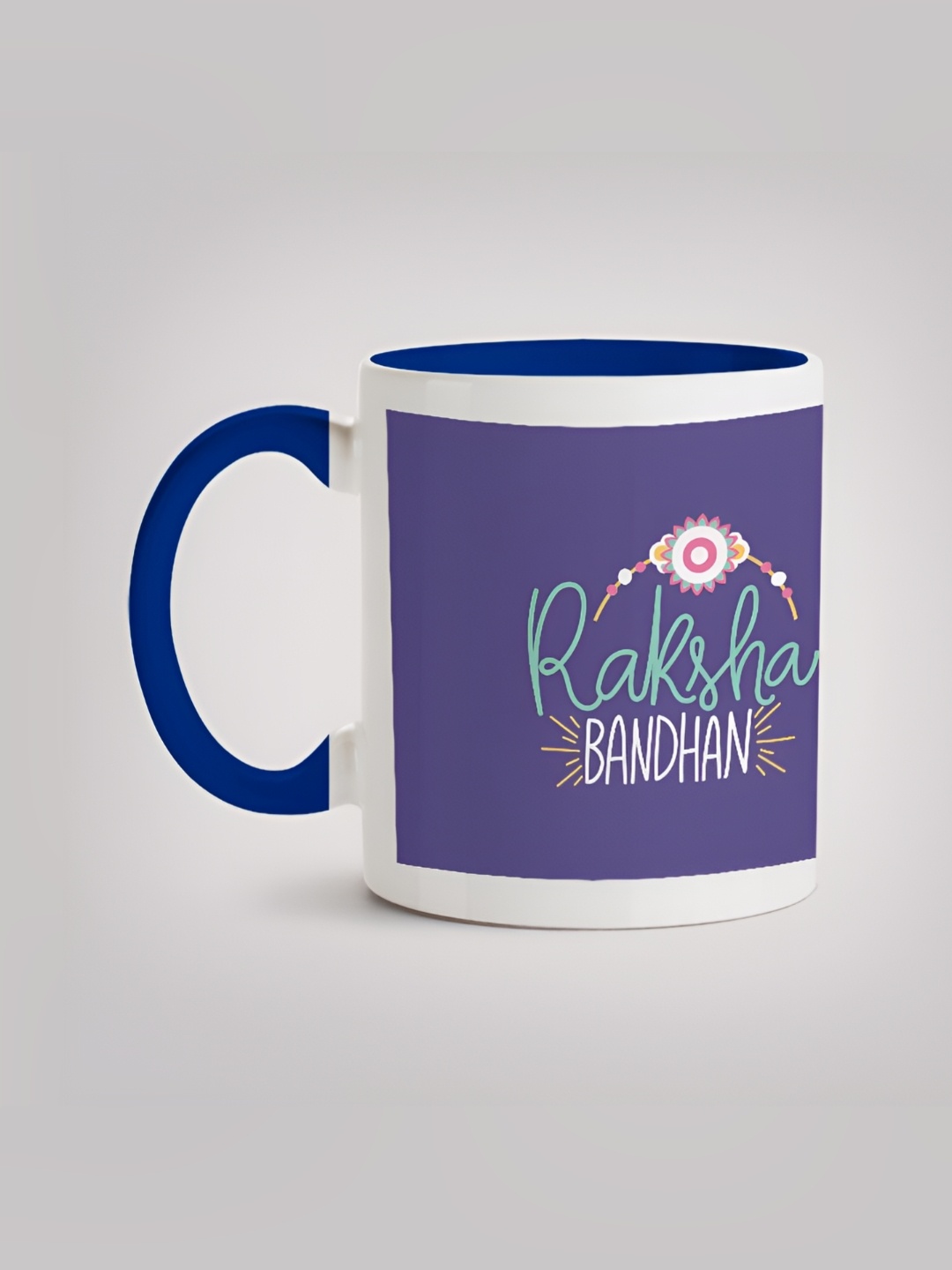 

MOTIVATE BOX Blue & White Typography Printed Ceramic Glossy Mug 330 ml