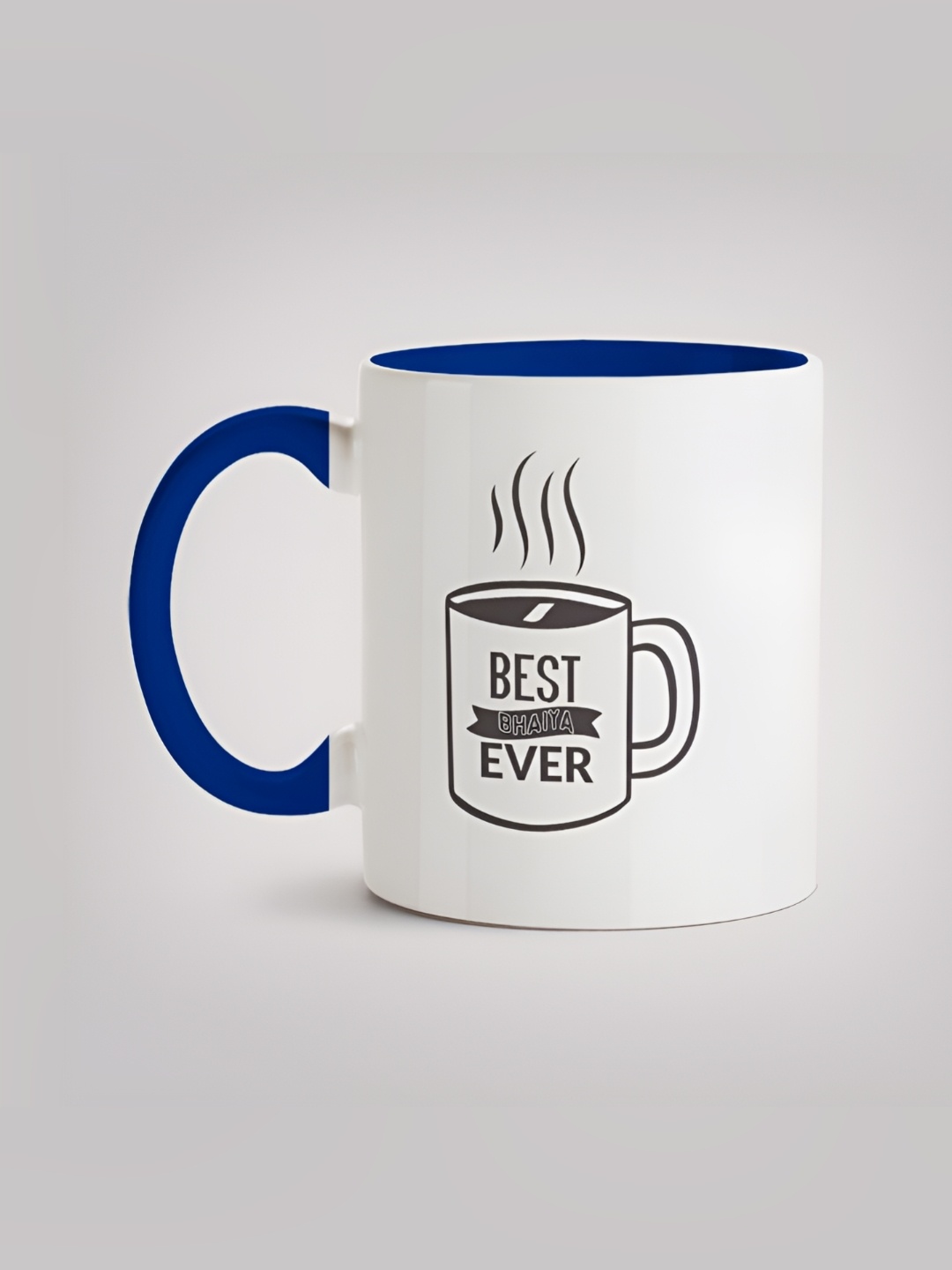 

MOTIVATE BOX White & Blue Typography Printed Ceramic Glossy Mug 330 ml