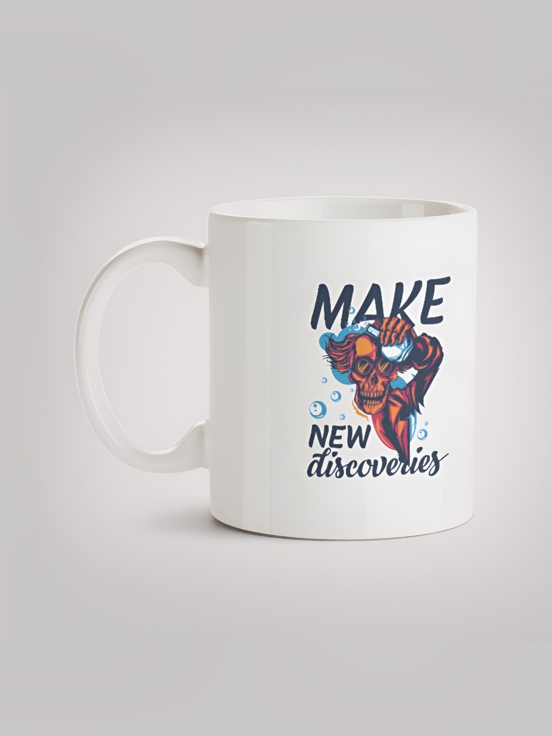

MOTIVATE BOX White & Navy Blue Printed Ceramic Glossy Mugs 330 ml