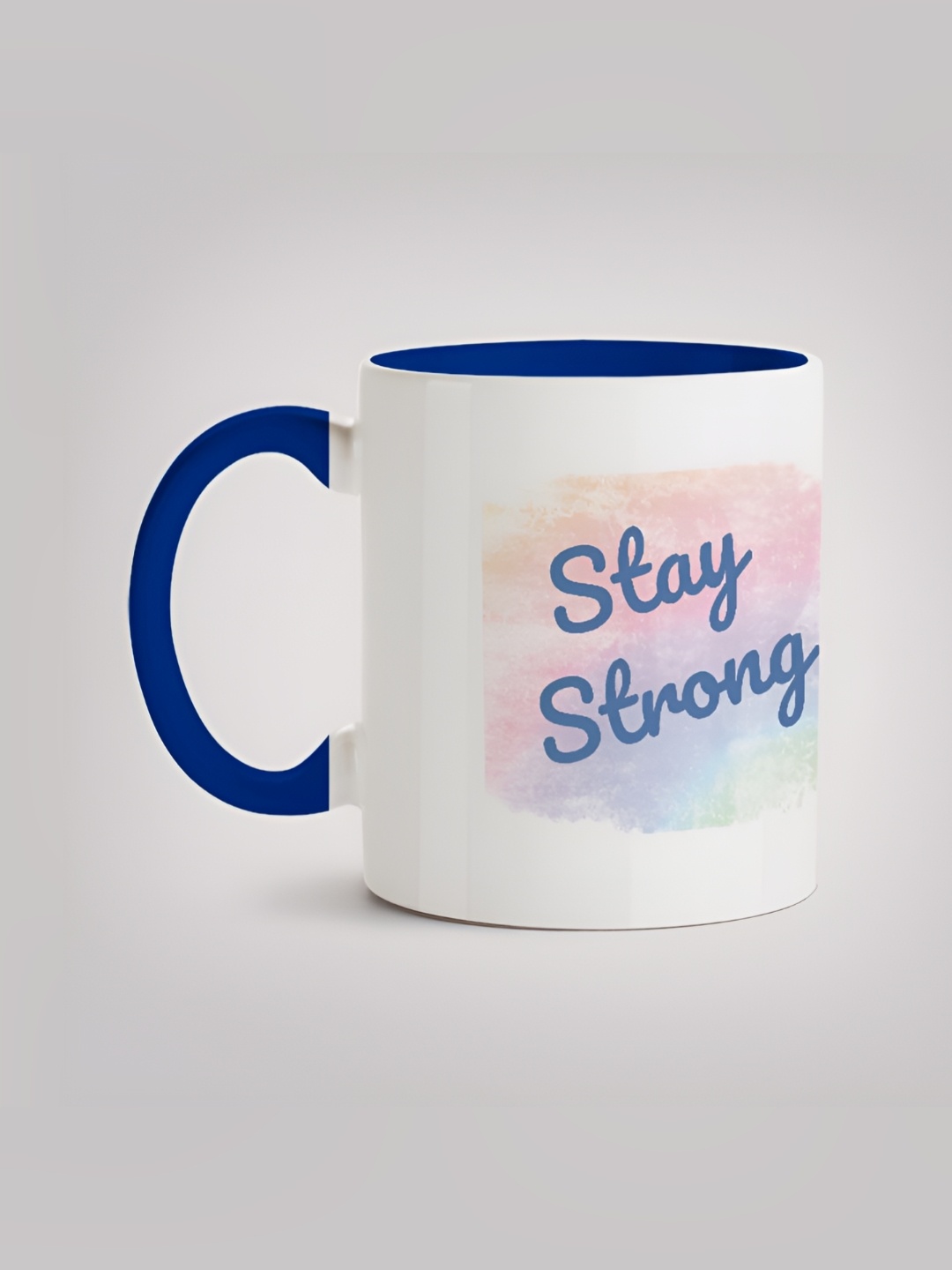 

MOTIVATE BOX White & Blue Printed Ceramic Glossy Mug 330ml