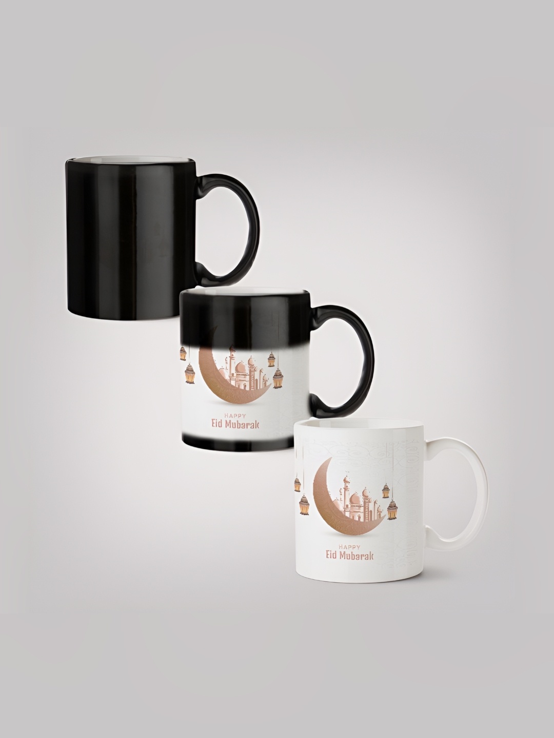 

MOTIVATE BOX White & Brown Printed Ceramic Glossy Mugs Set of Cups and Mugs