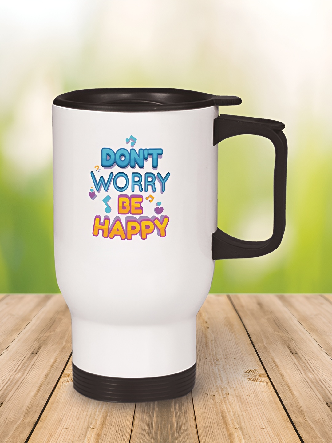 

MOTIVATE BOX White & Black Printed Stainless Steel Glossy Mugs Set of Cups and Mugs
