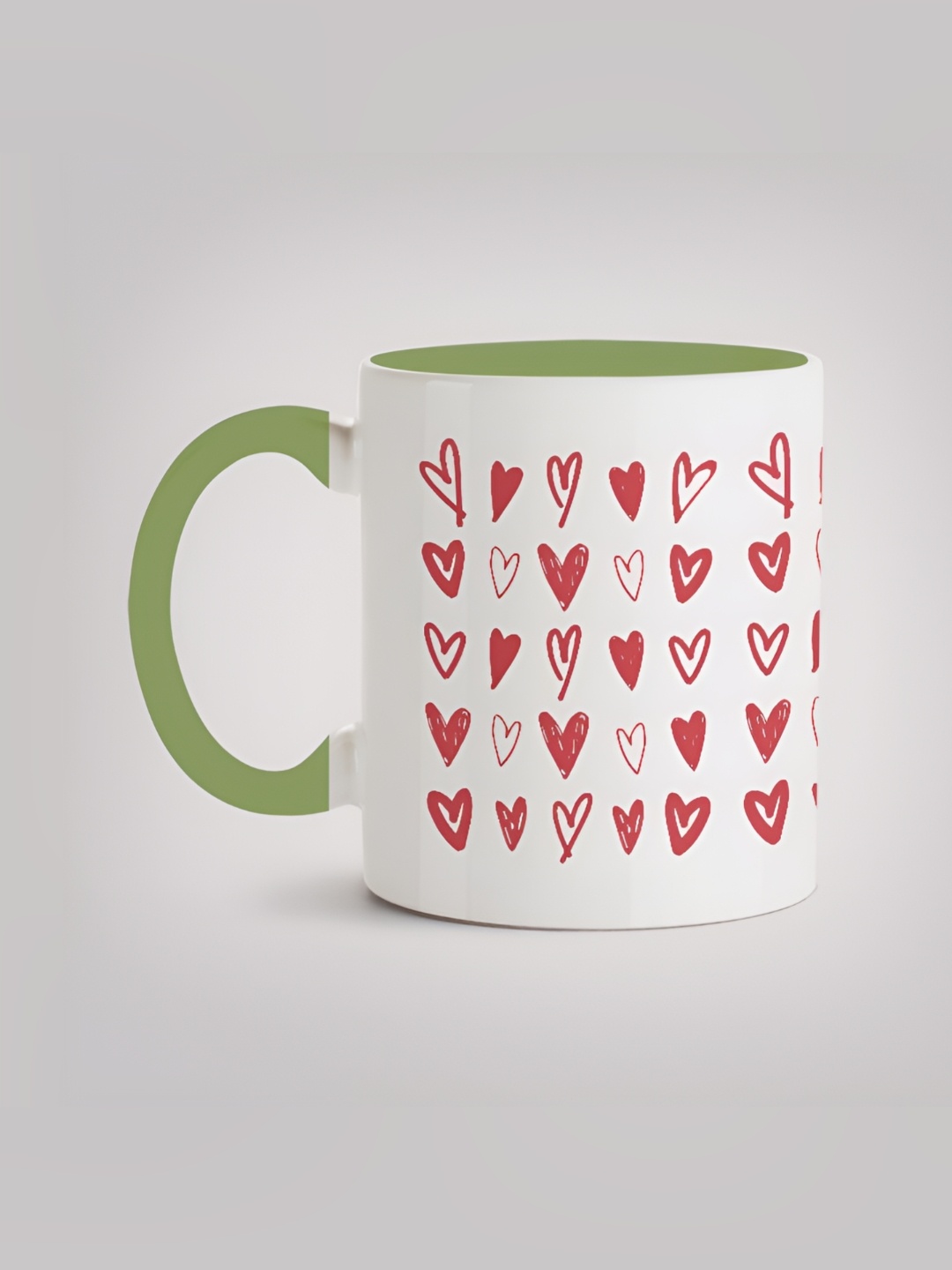 

MOTIVATE BOX White & Red Printed Ceramic Glossy Mugs 330 ml