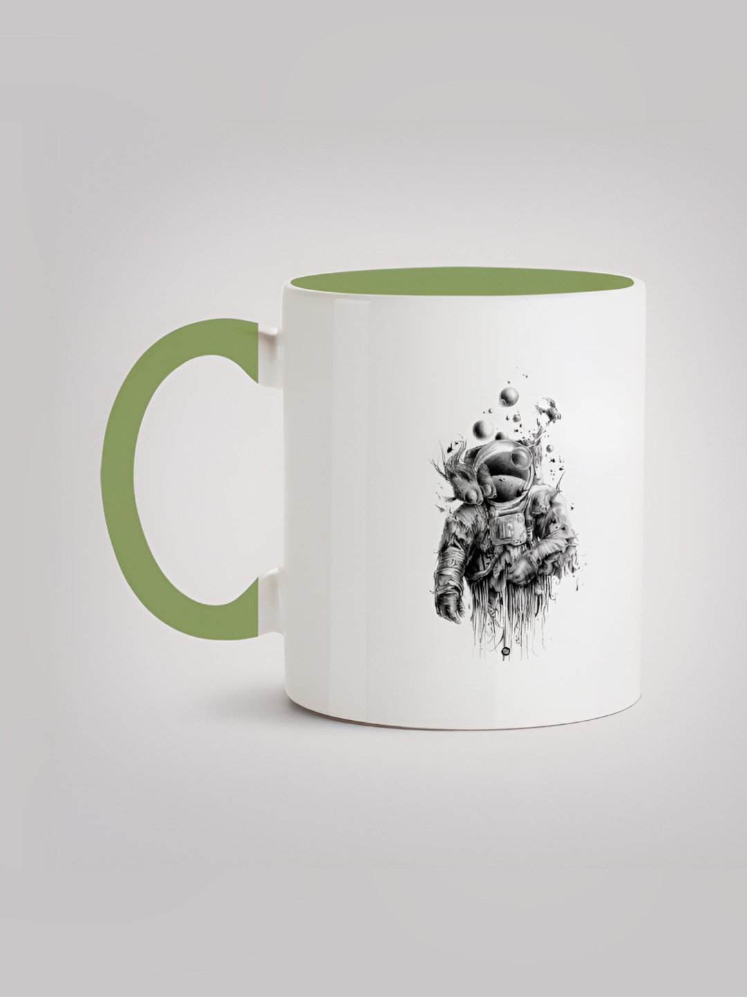 

MOTIVATE BOX White & Green Printed Ceramic Glossy Mug 330 ml