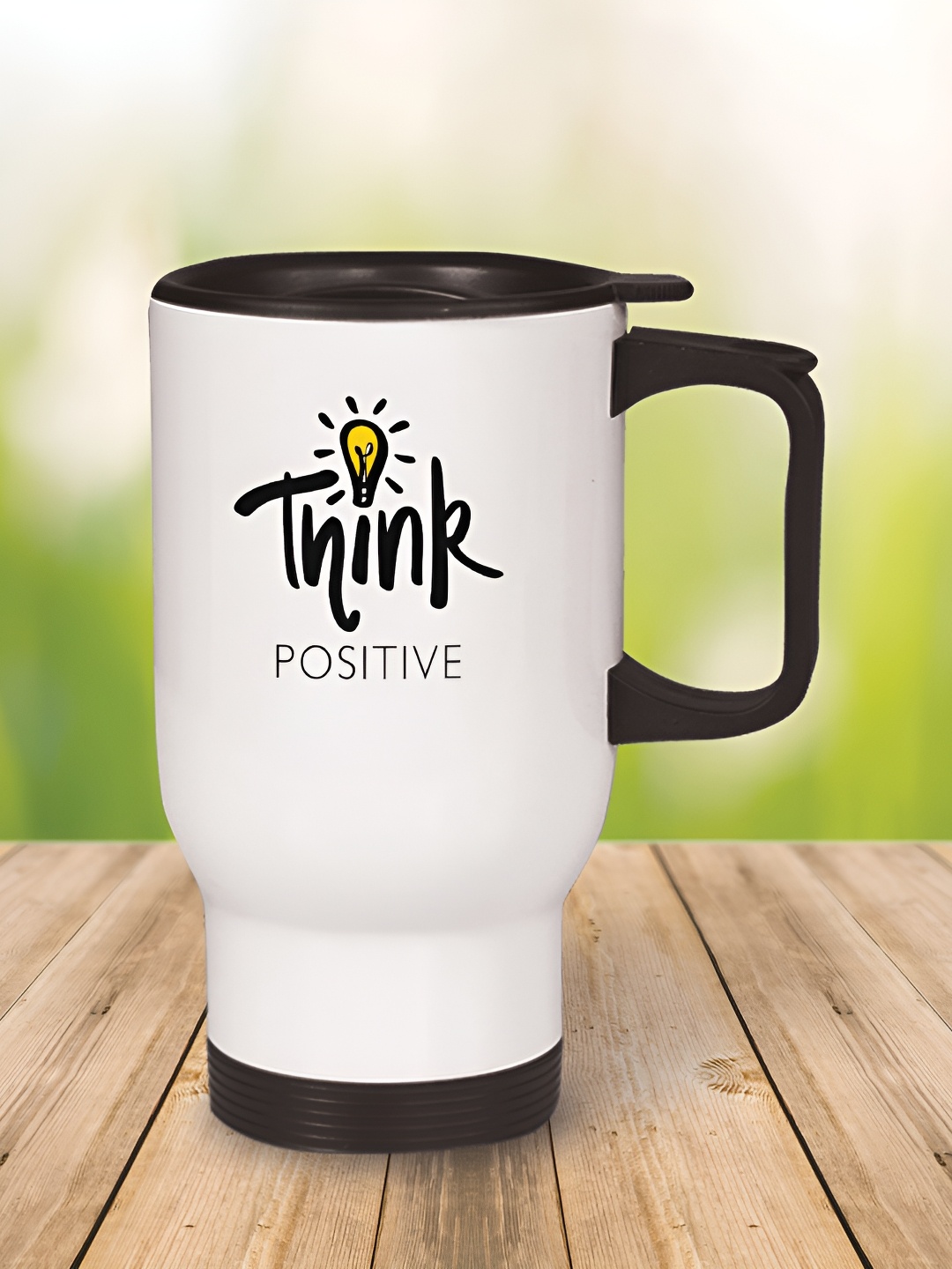 

MOTIVATE BOX Black & White Printed Stainless Steel Glossy Mug 450 ml