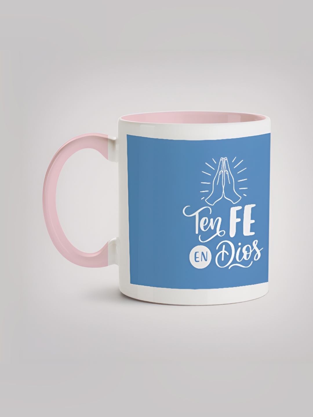 

MOTIVATE BOX White & Blue Printed Ceramic Glossy Mug 330 ml