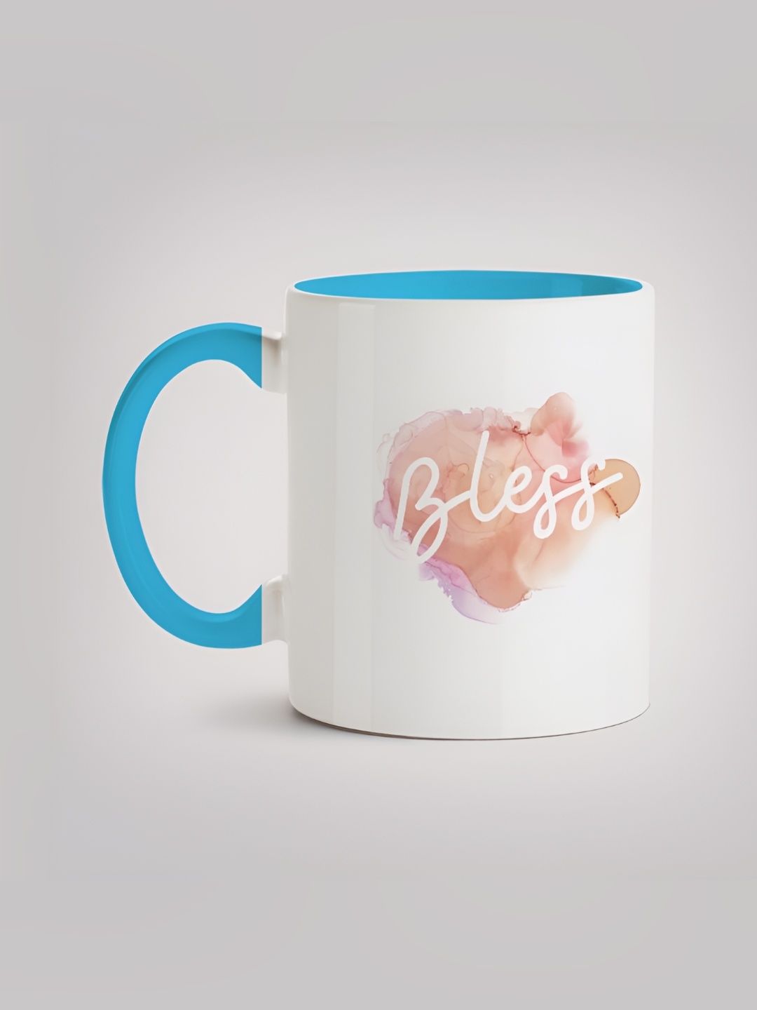 

MOTIVATE BOX White & Blue Printed Glossy Ceramic Mugs 330 ml