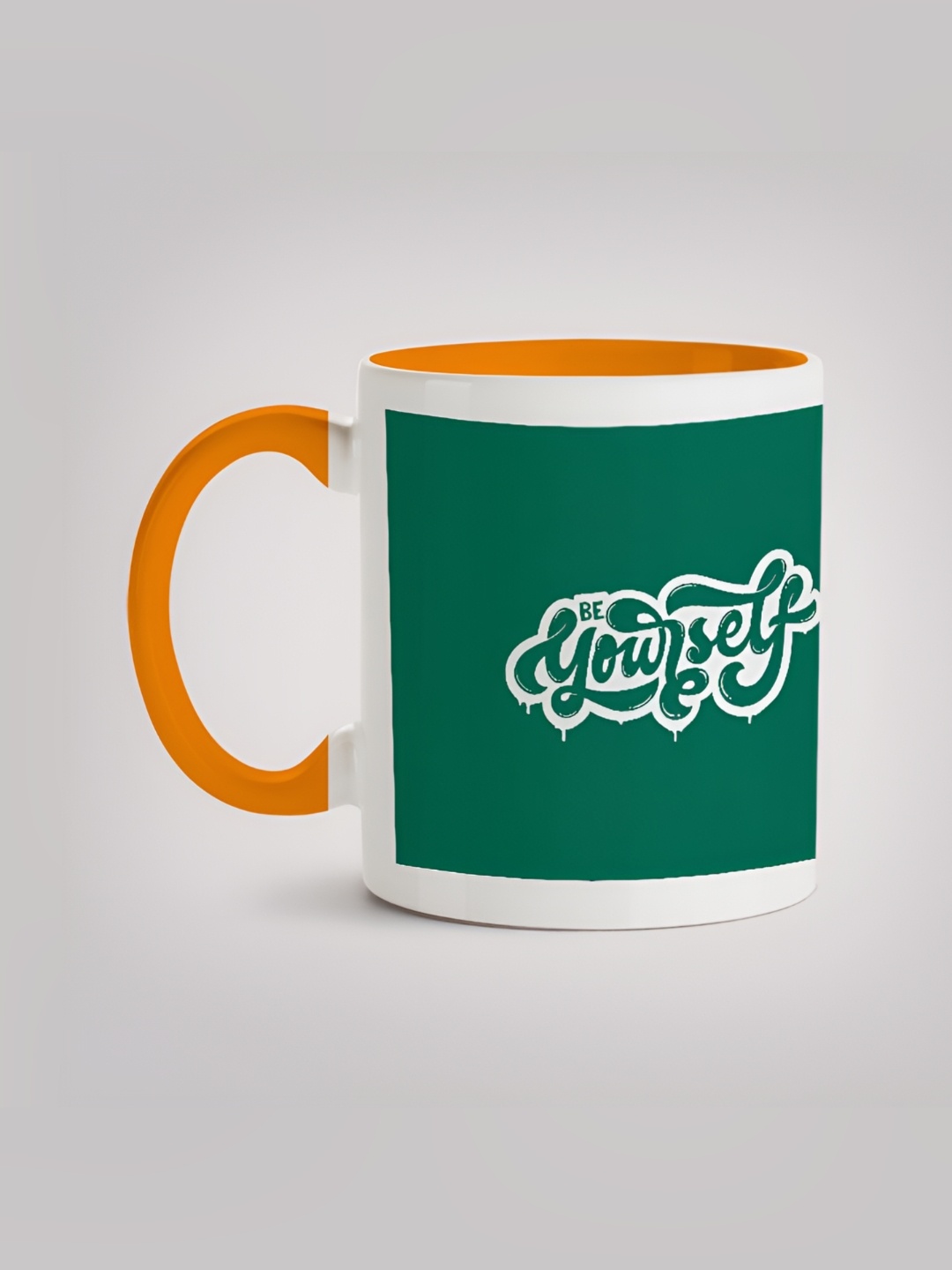 

MOTIVATE BOX White & Green Printed Glossy Ceramic Mugs 330 ml