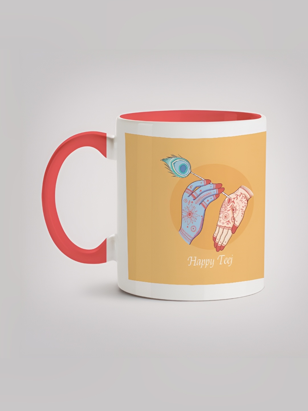 

MOTIVATE BOX White & Yellow Printed Ceramic Glossy Mug 330ml