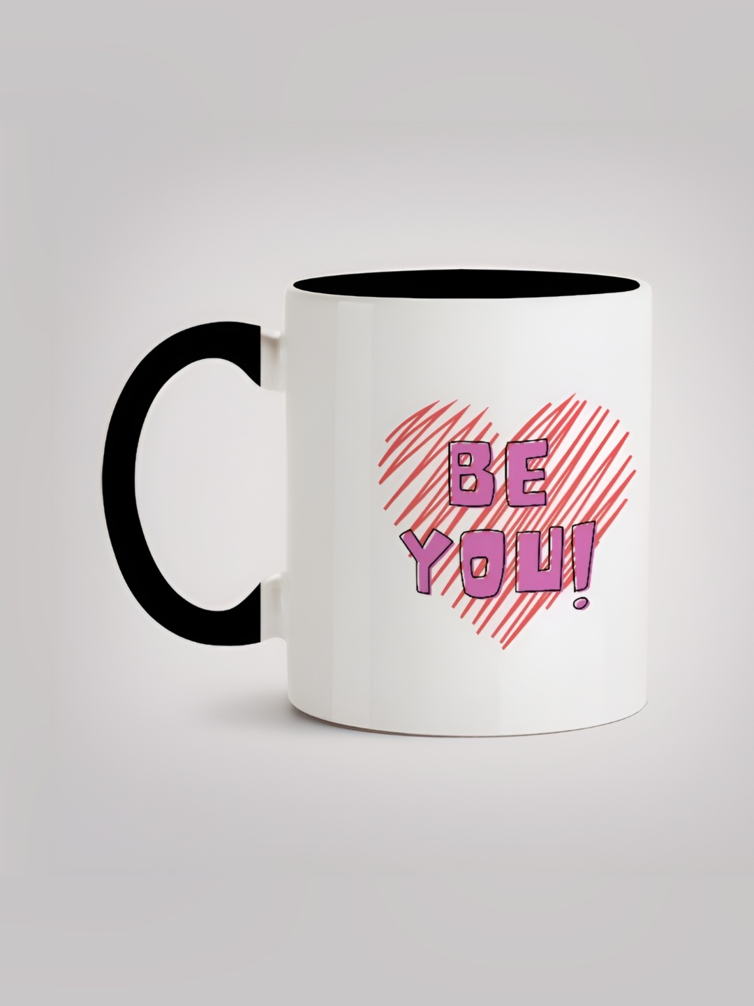 

MOTIVATE BOX White & Black Printed Ceramic Glossy Mugs 330 ml