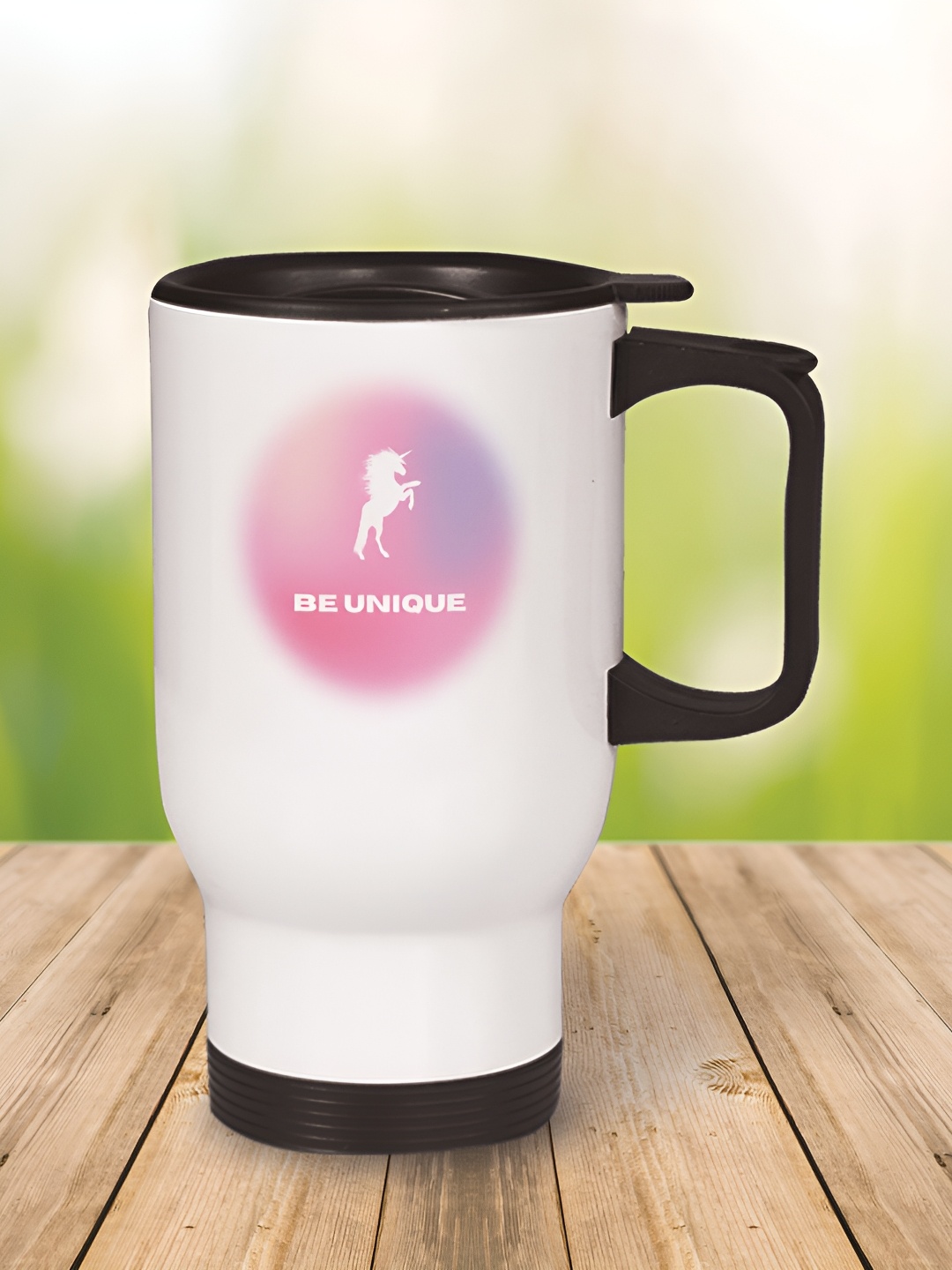 

MOTIVATE BOX Black & White Printed Stainless Steel Glossy Mug 450 ml