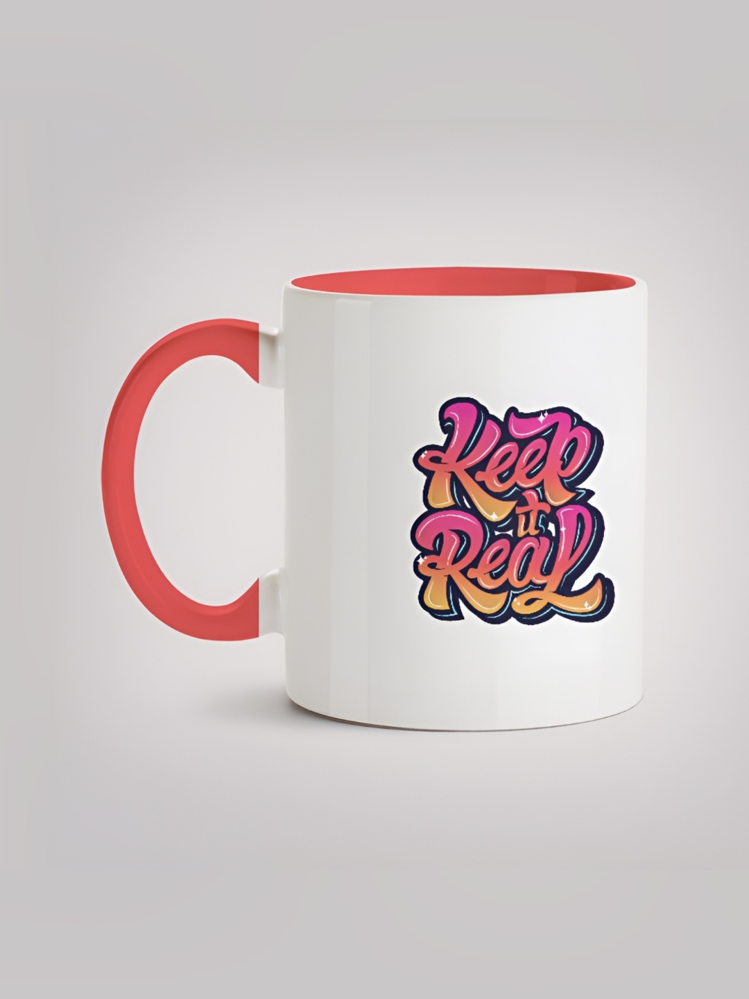 

MOTIVATE BOX White & Orange Printed Ceramic Glossy Mugs 330 ml
